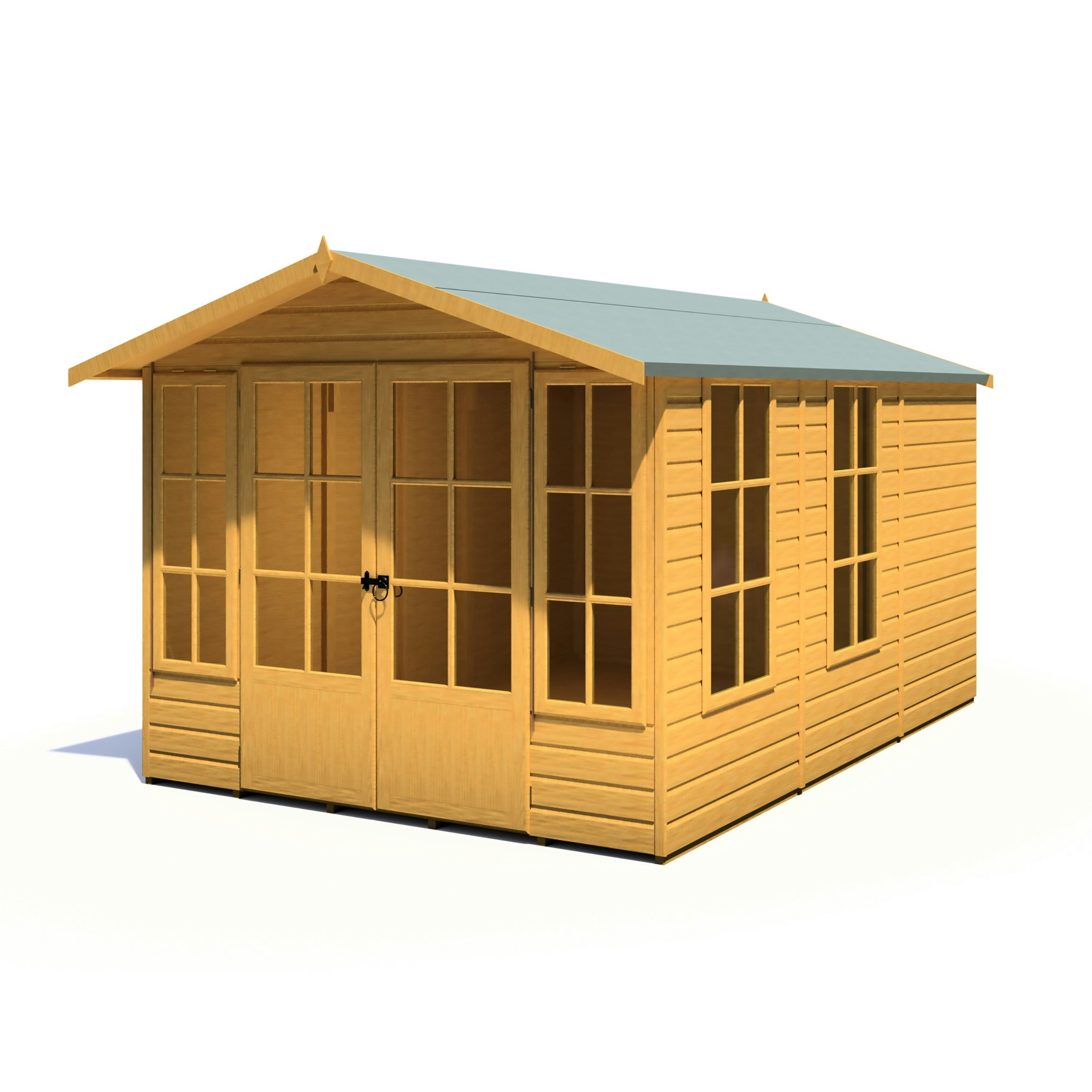 Rackhams Light/Green Delmora 8X12 Summerhouse Interlock Cladding