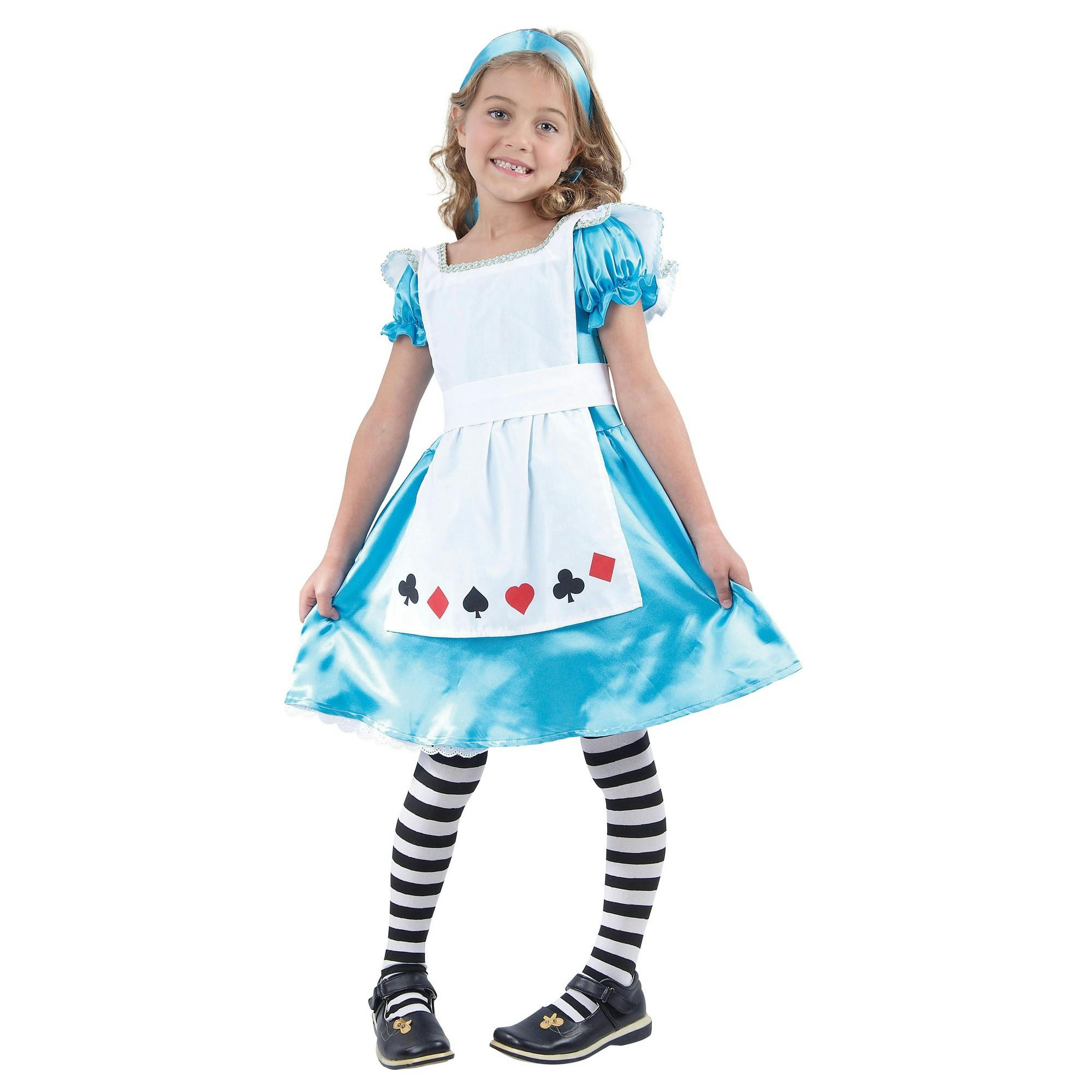 Bristol Novelty Girls Blue/White Childrens/S Alice Costume - Xl