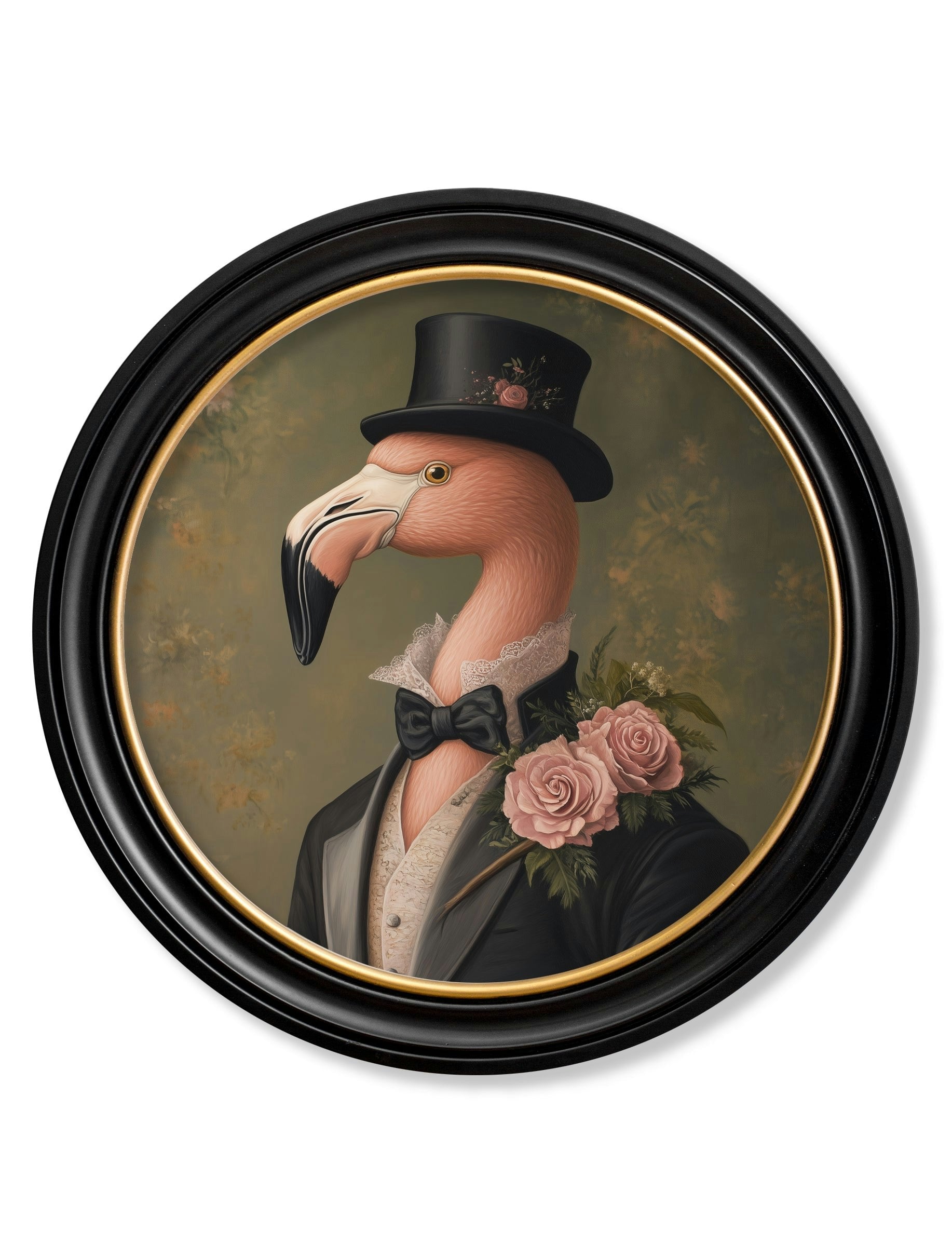 Rackhams Black/Gold Baron Von Blush - Oxford Round Frame - 96 X 96Cm - Oxford Round