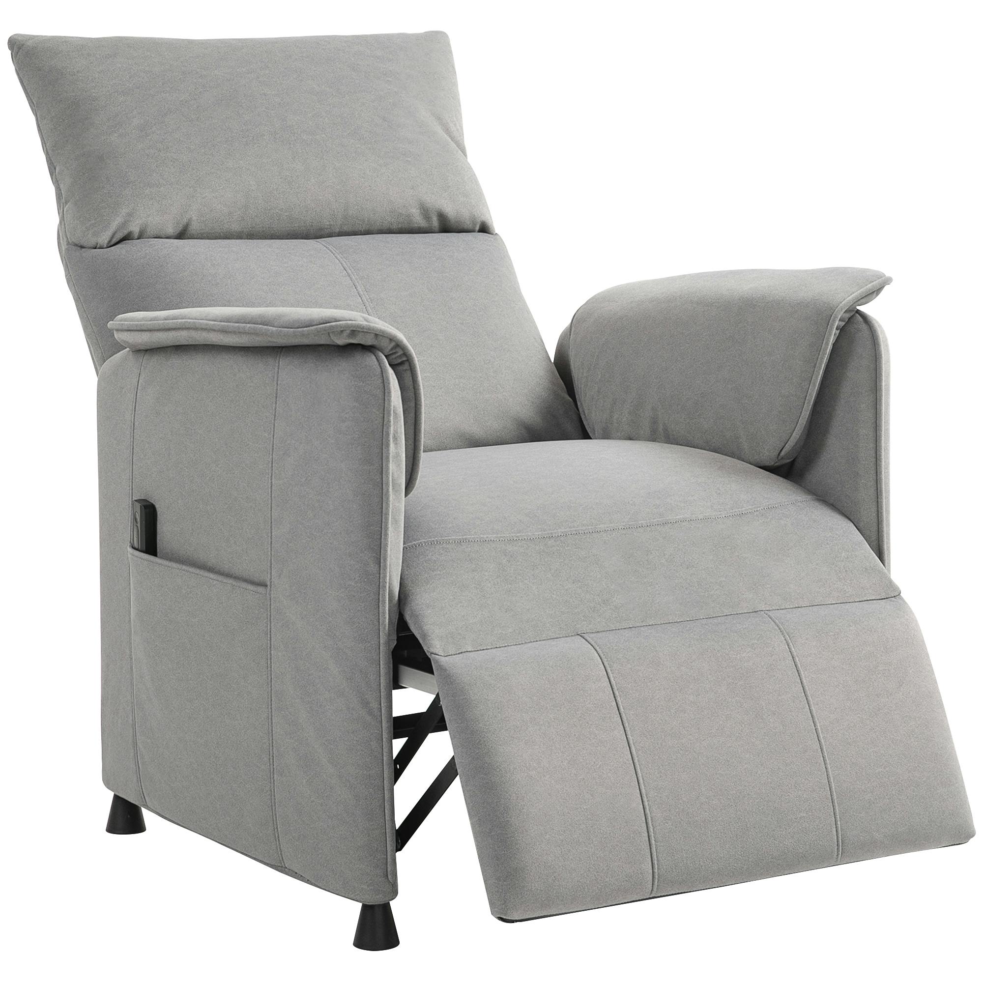 Homcom Black/Grey Electric Reclining Chair W/ Remote, Power Recliner For Elderly,