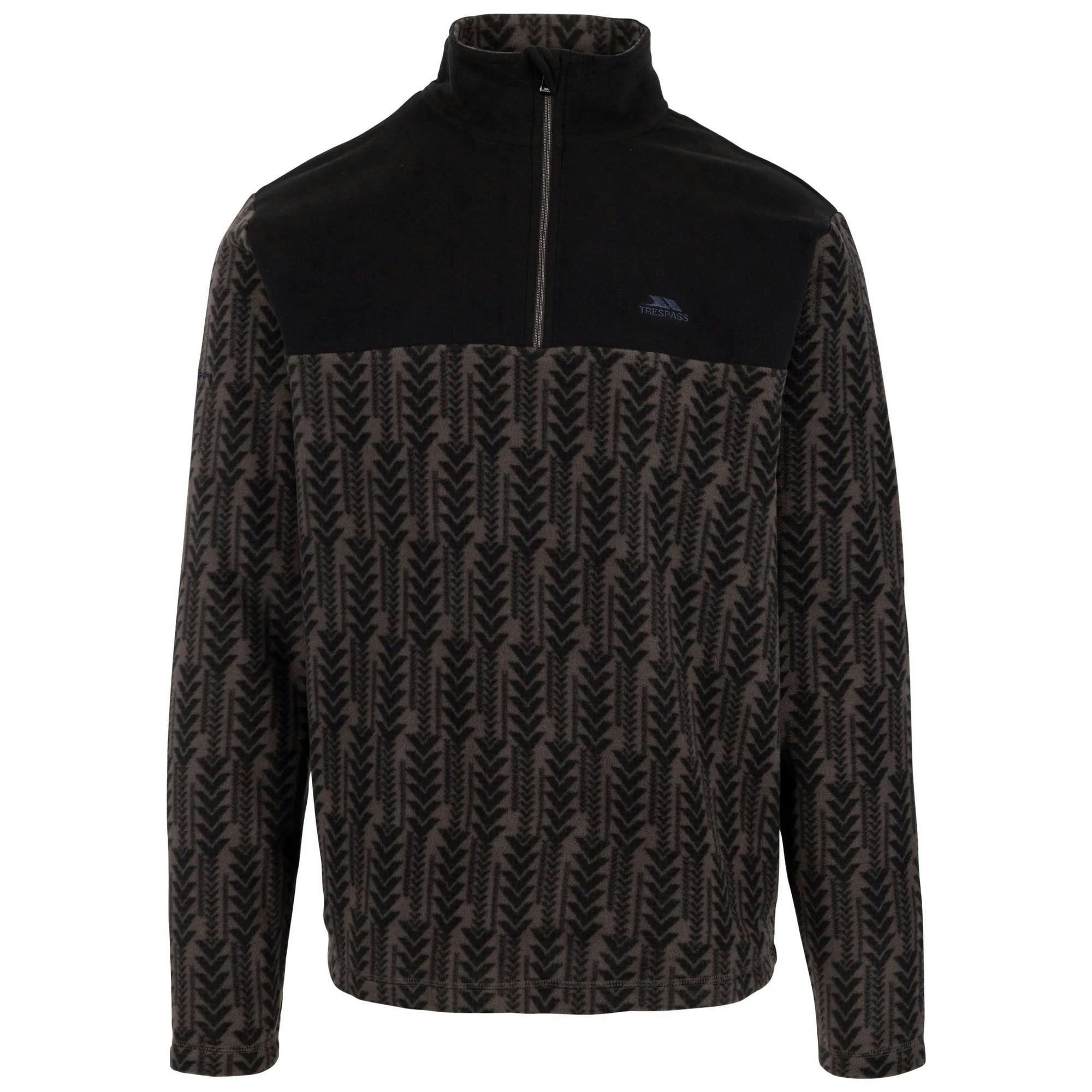 Trespass Men's Grey Embleton At100 Fleece Top - Storm - L - Storm - 100% Polyester