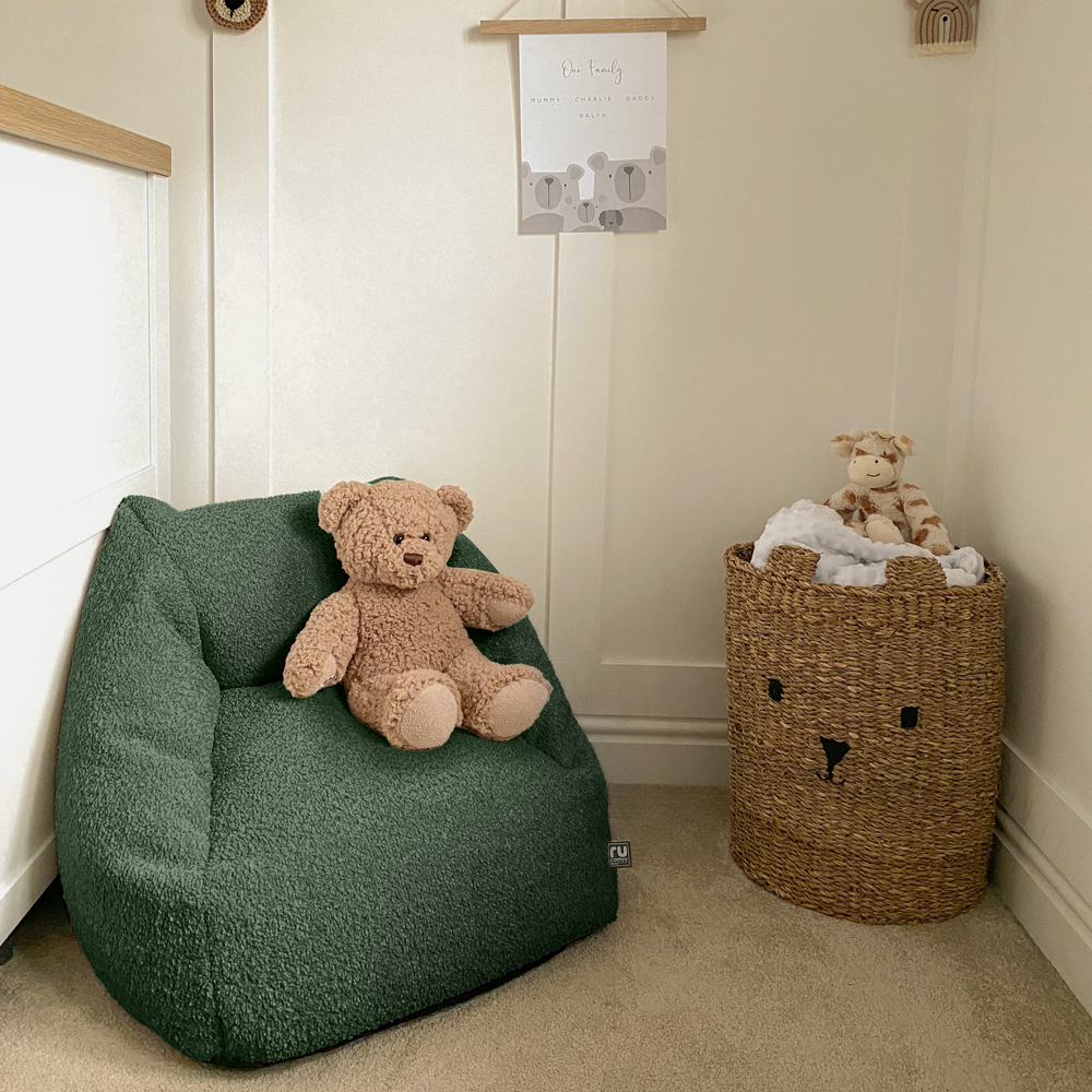 Rucomfy Beanbags (Moss Green) Rucomfy Indoor Kids Bean Bag Chair - Snug Snuggle Seat - Image 5