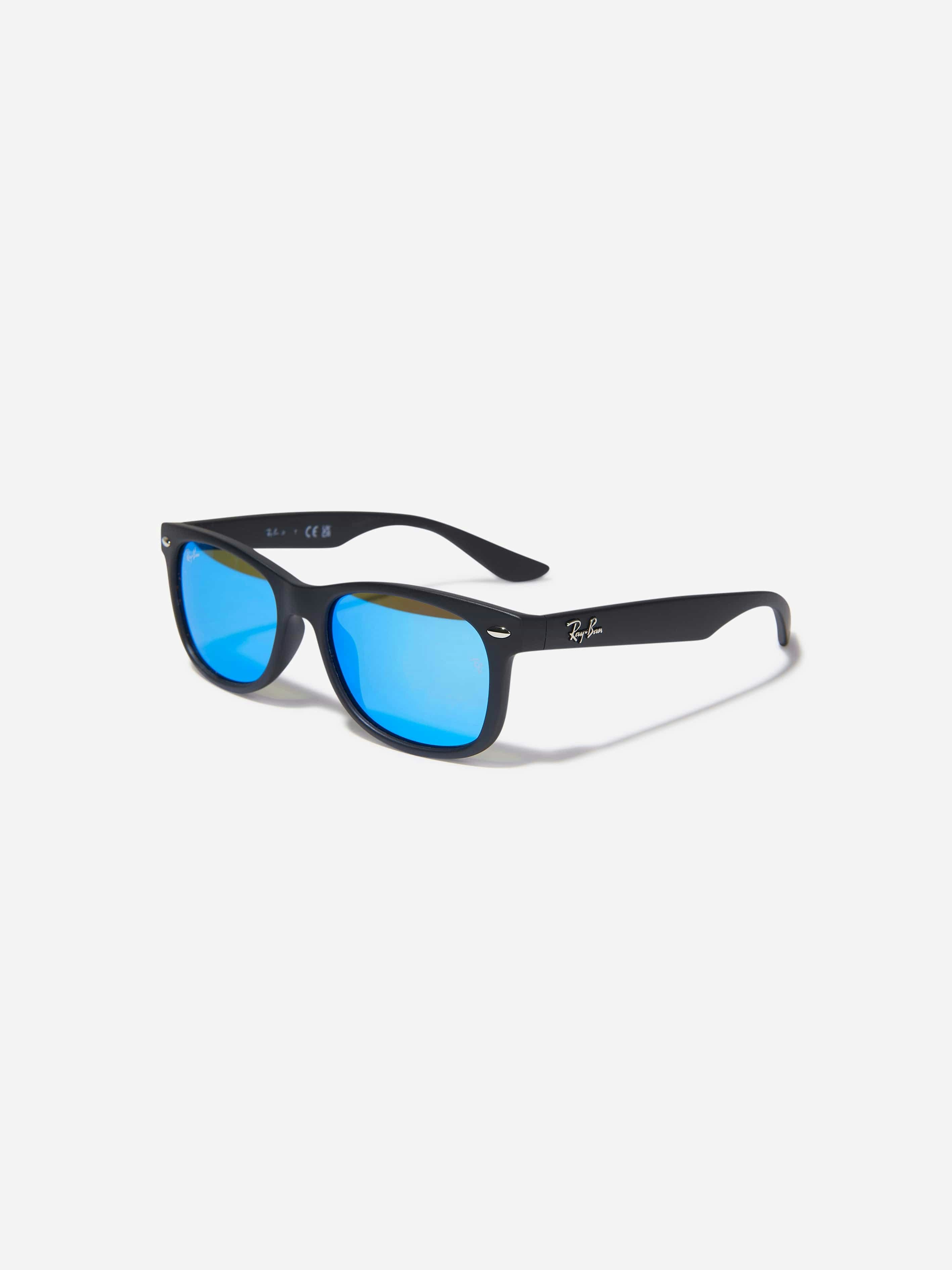 Ray - Ban Blue Kid Rj9052s Junior New Wayfarer 100S55 Sunglasses Injected Black Squared Normal - Image 7
