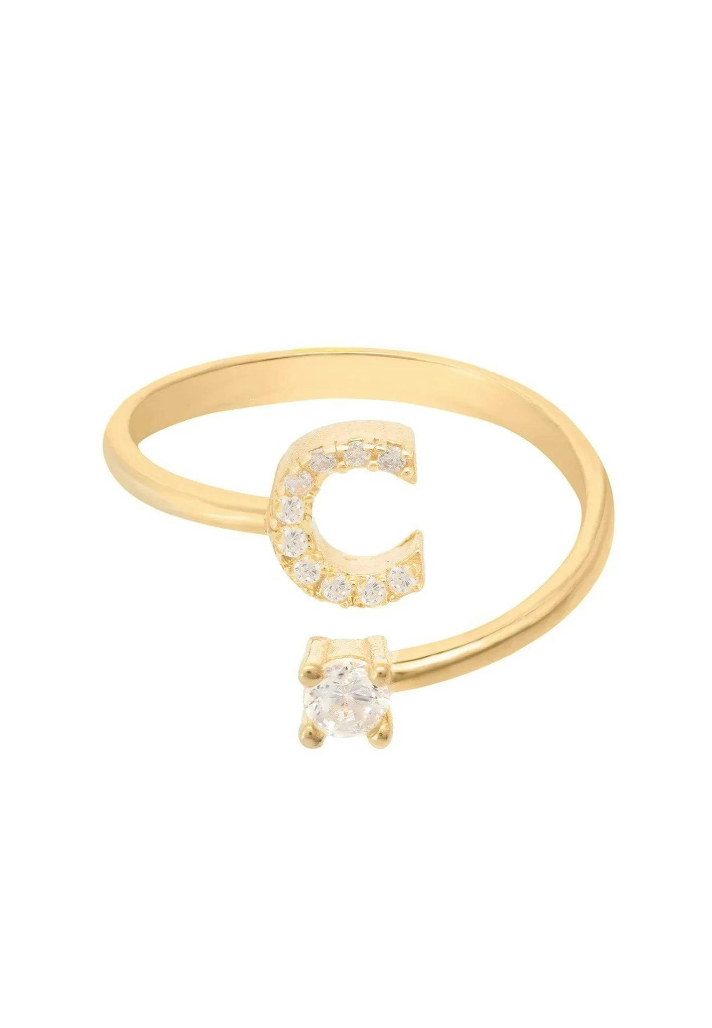 Latelita Gold Initial Ring C