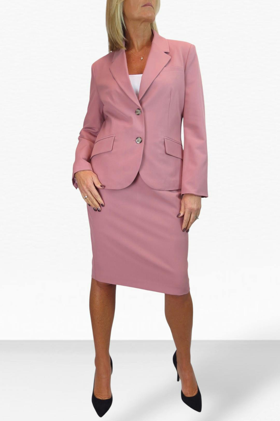 Paulo Due Women's Pink 2 Piece Tailored Skirt Suit - 10
