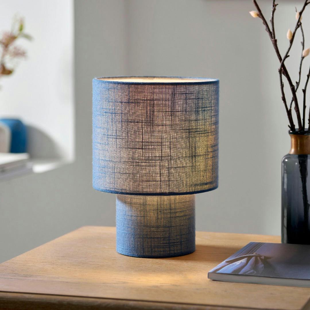 Rackhams Buxton Navy Faux Linen Table Lamp