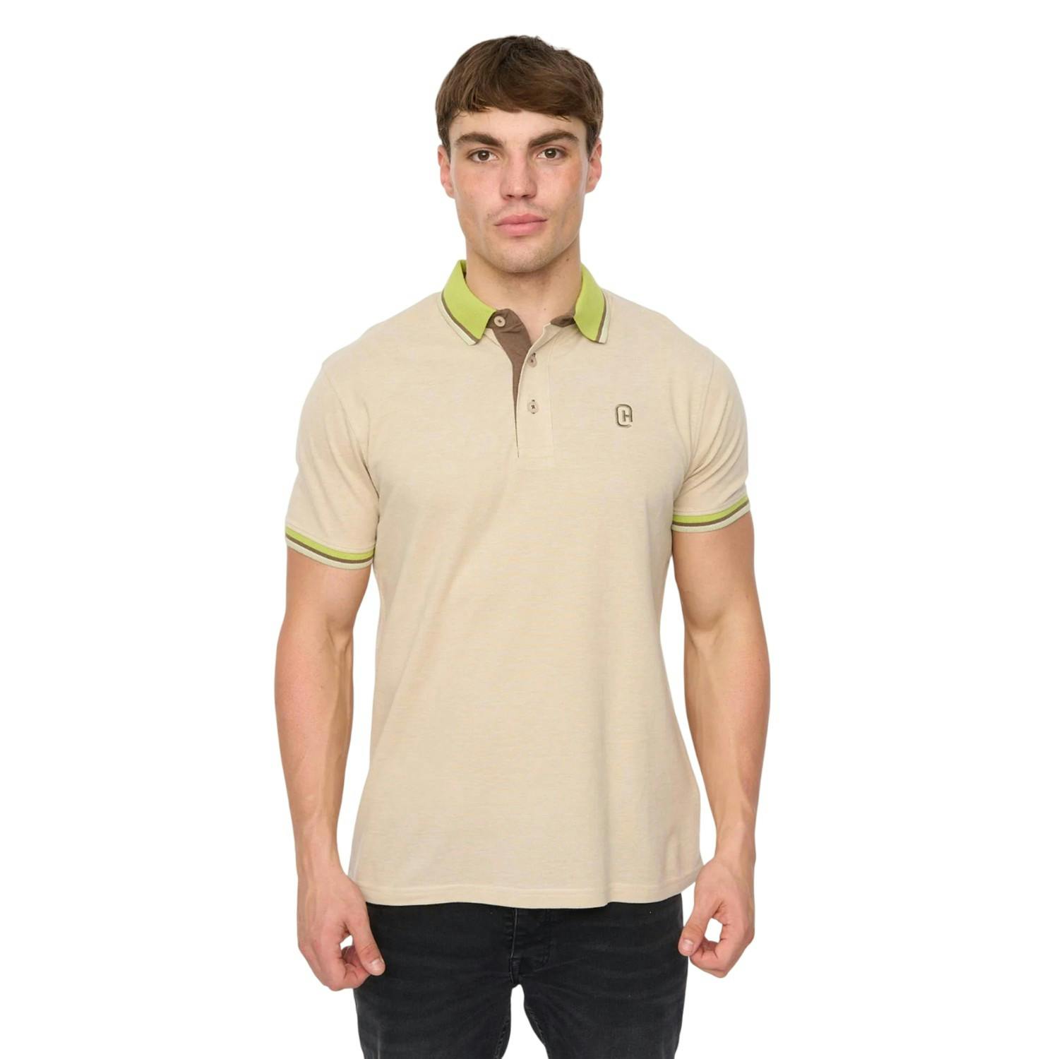 Crosshatch Men's White Mettormoore Polo Shirt - Off - Off - Xl - 100% Cotton