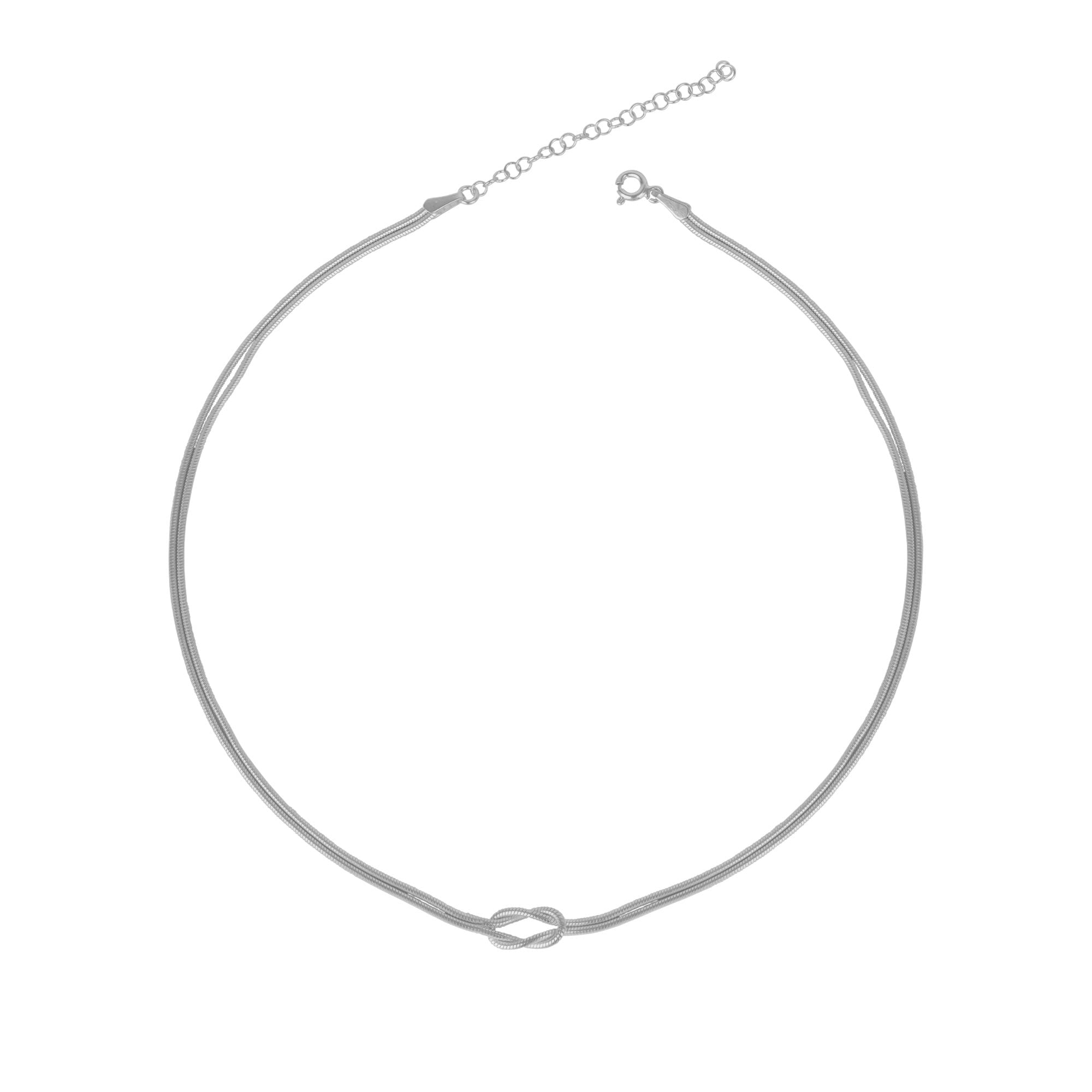 Spero London Silver Knot Chain Choker Necklace In Sterling