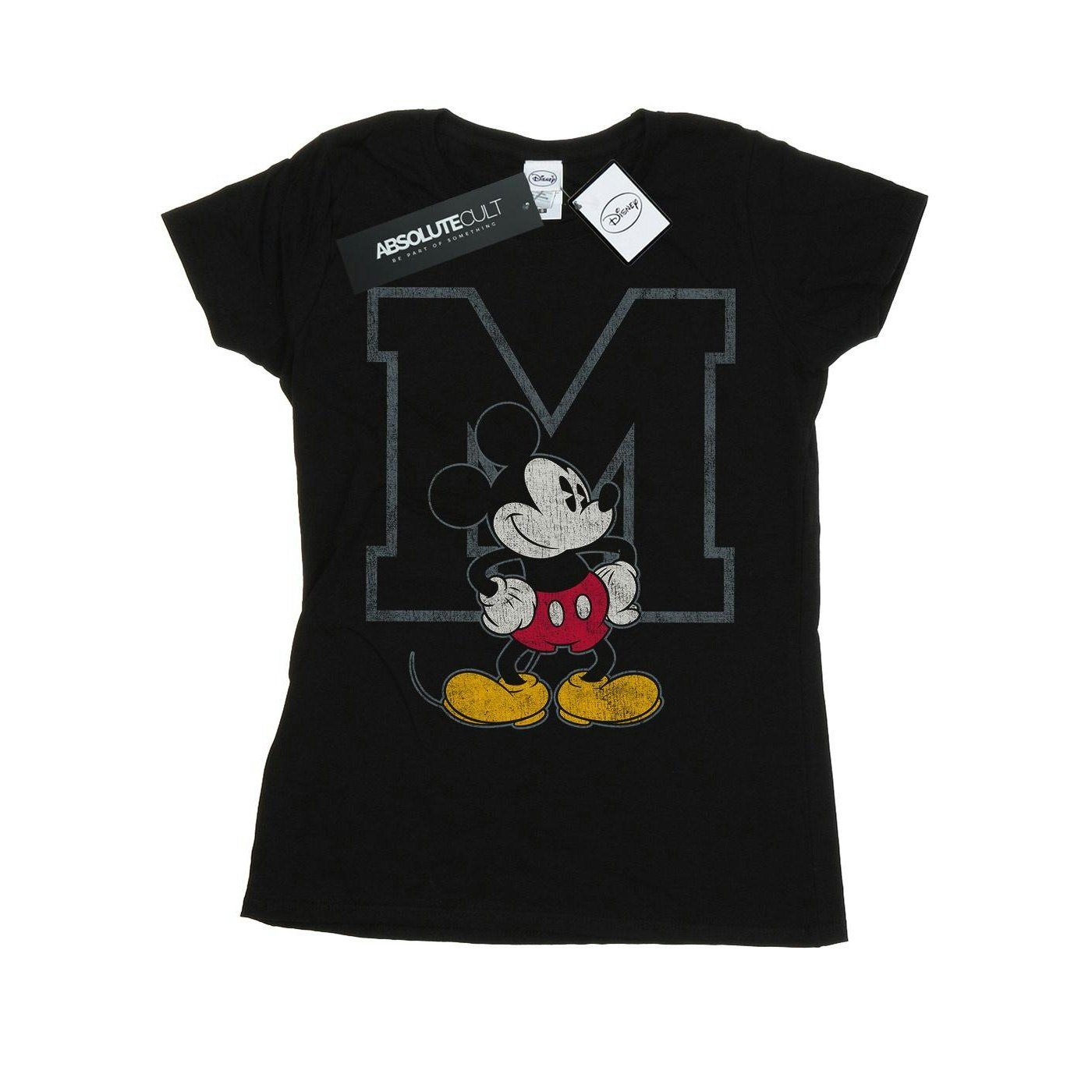 Disney Women's Black / Mickey Mouse Classic Cotton T-Shirt - Extra Large