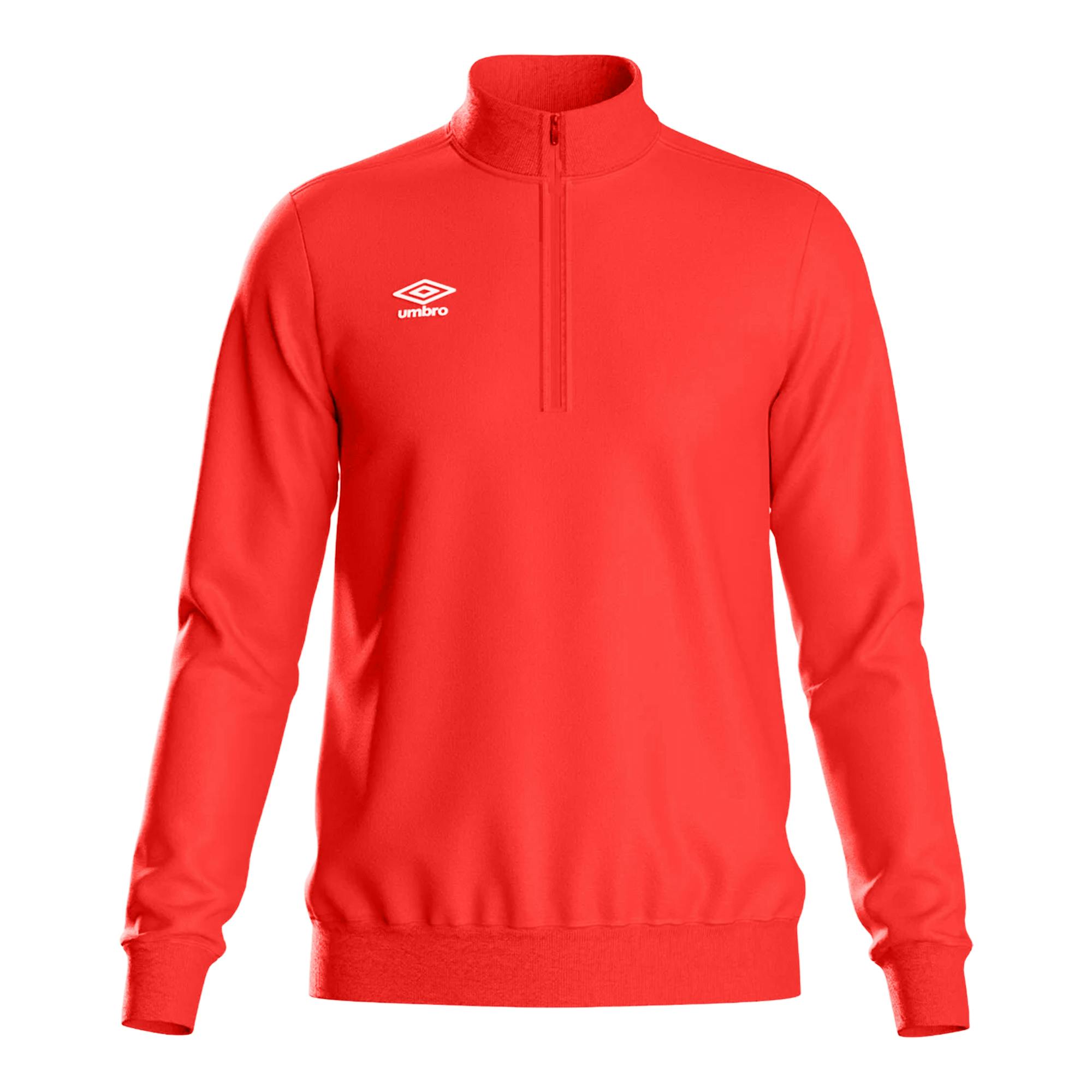 Umbro Men's Club Essential Half Zip Sweatshirt - Vermillion - Xxl - Vermillion - 100% Polyester