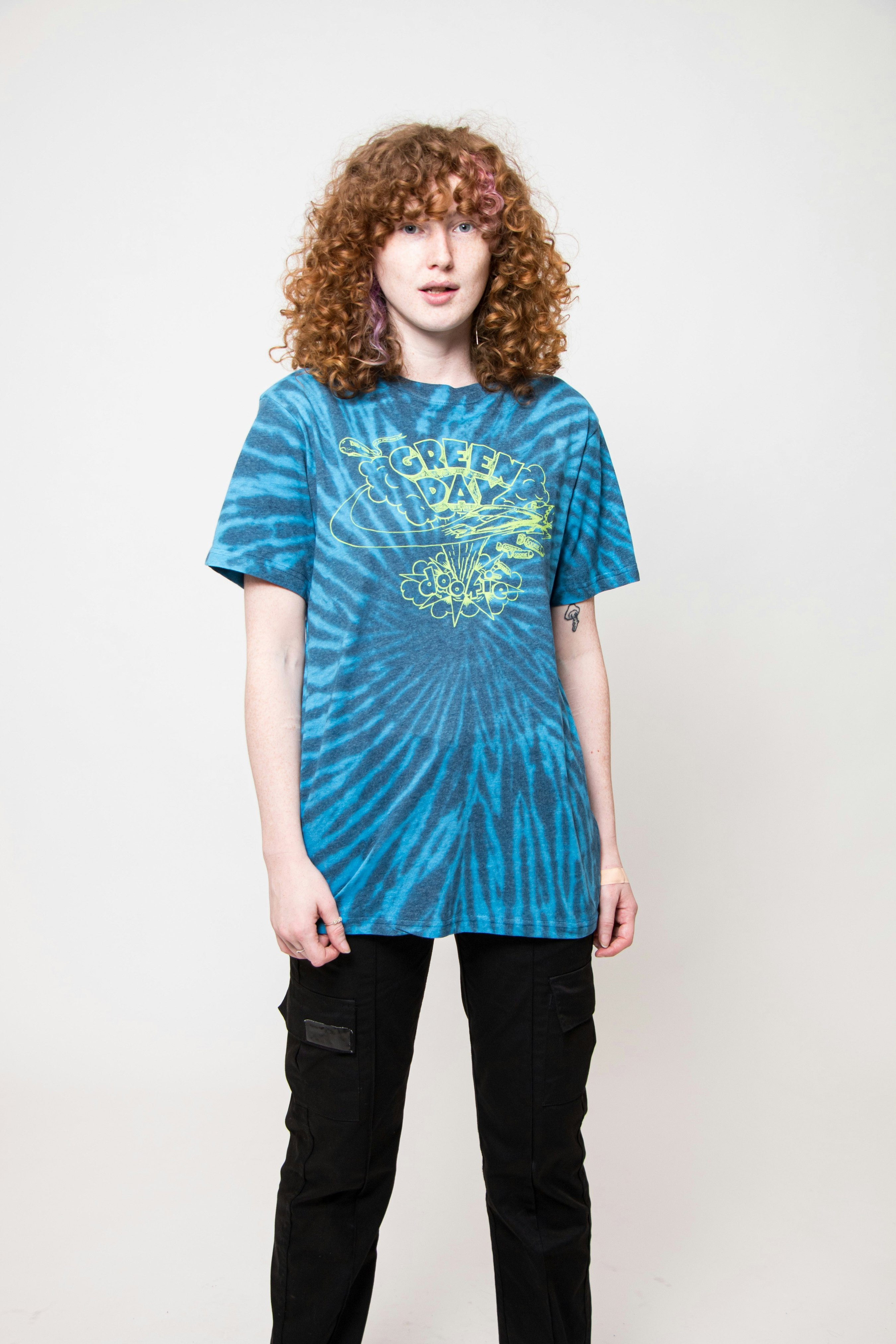 Paradiso Clothing Unisex Green Day Dookie Line Art Tie Dye T Shirt - Xl