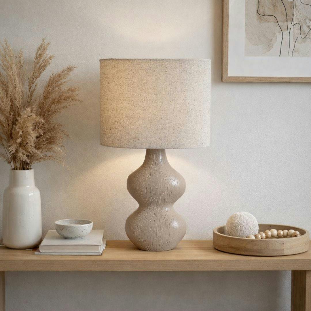 Rackhams Beige Stephanie Resin Table Lamp