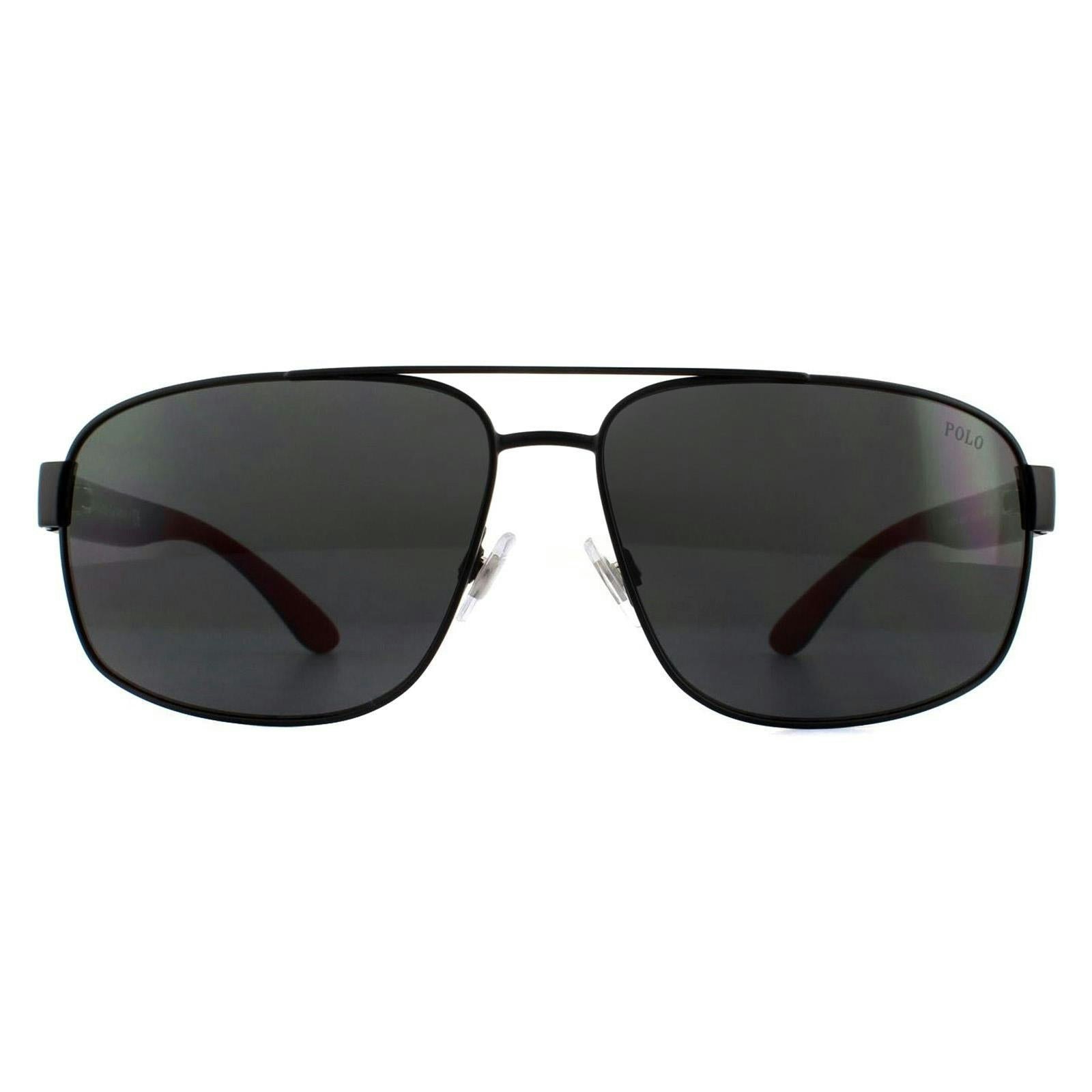 Polo Ralph Lauren Men's Black Aviator Matte Grey Sunglasses - Image 10