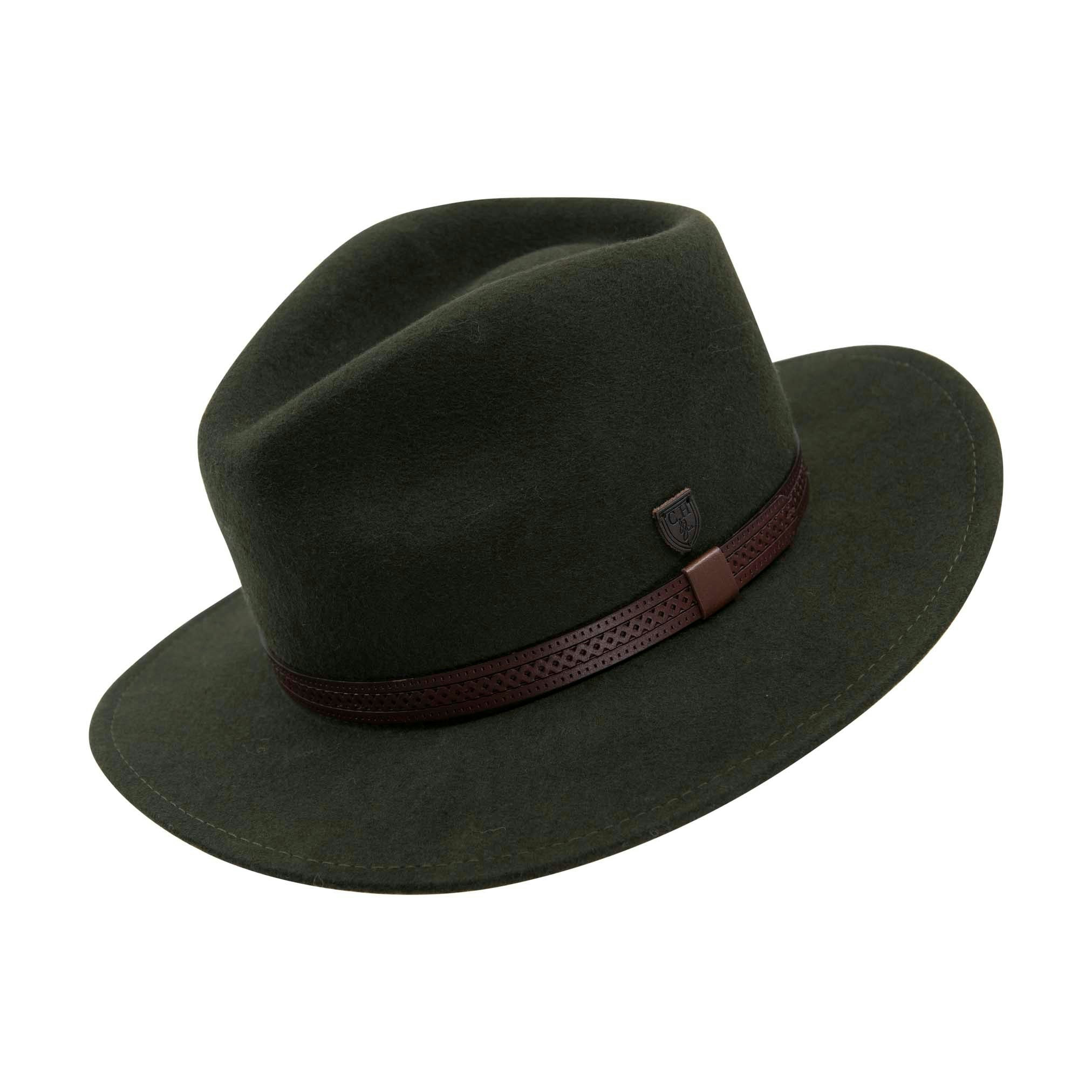 Carlyle Heath & Co. Men's Green Carlyle Heath "The Jack" Fedora - Medium