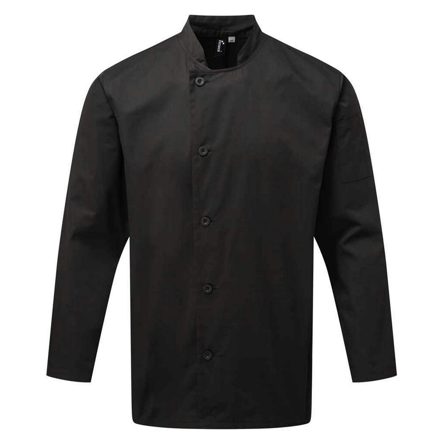 - Premier Mens Essential Long-Sleeved Chef Jacket - Image 2