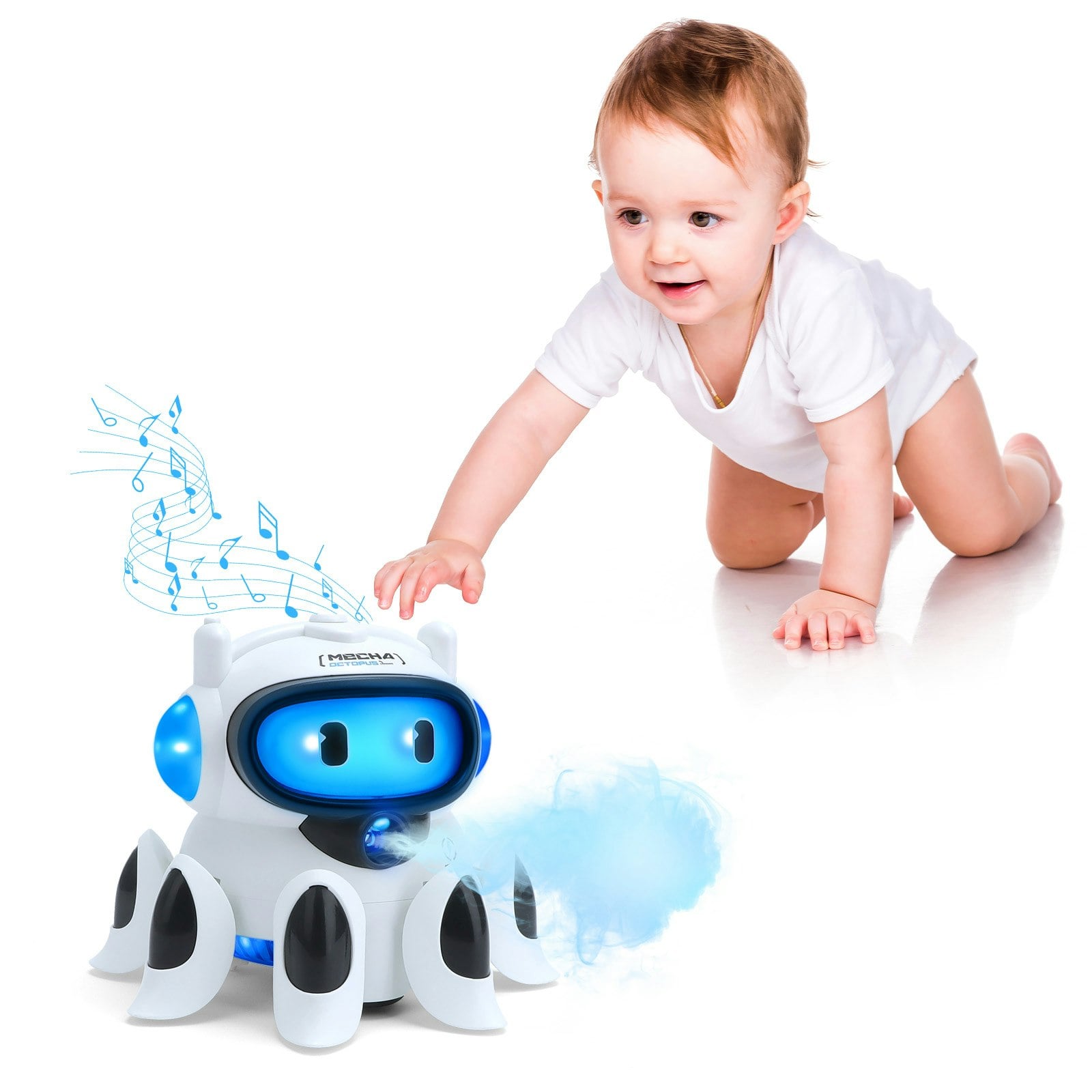 Deao Toys White Children's Universal Wheel Toy Children's Crawling Training Toy - 3+ - Bule