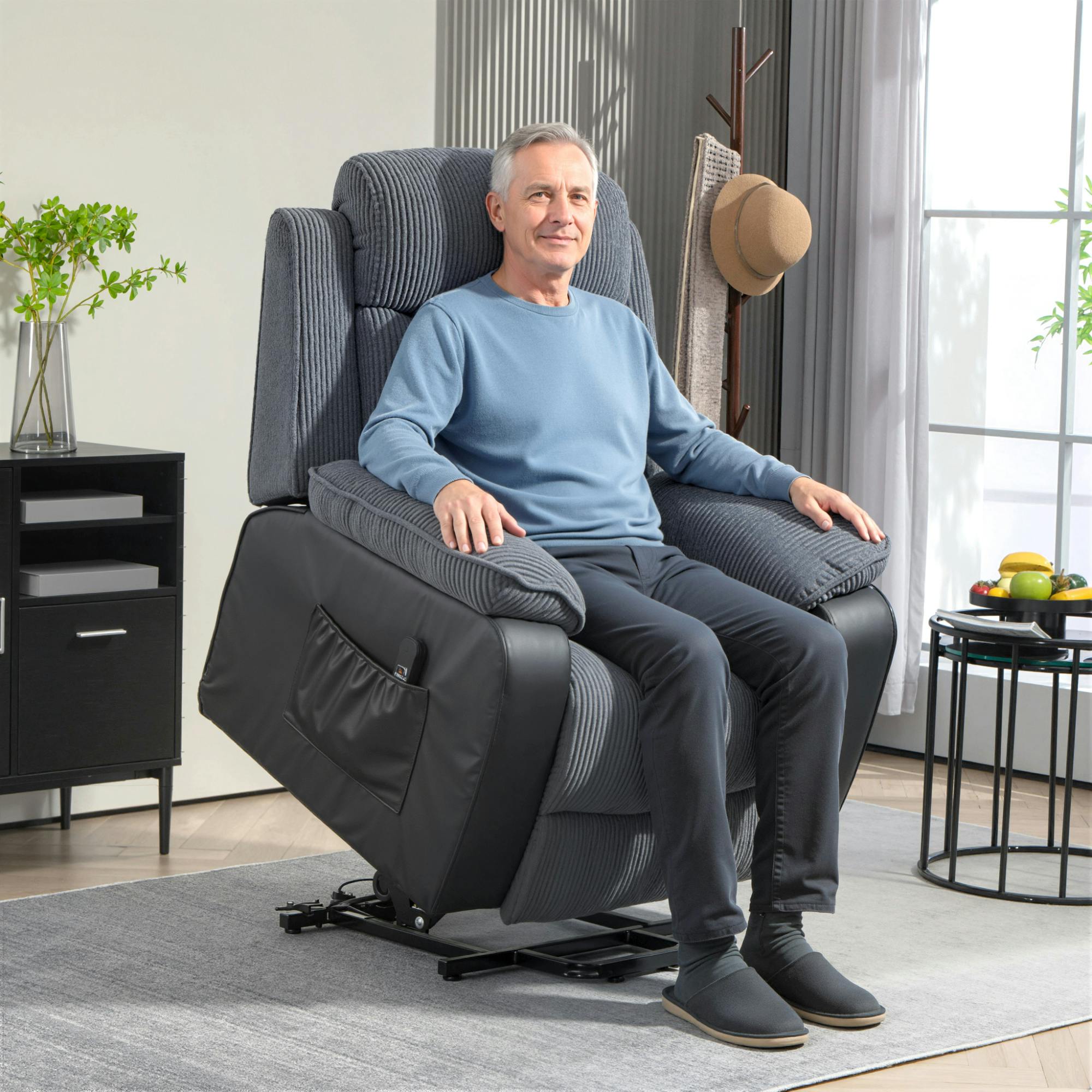 Rackhams Power Lift Riser And Recliner Chair With Remote Control