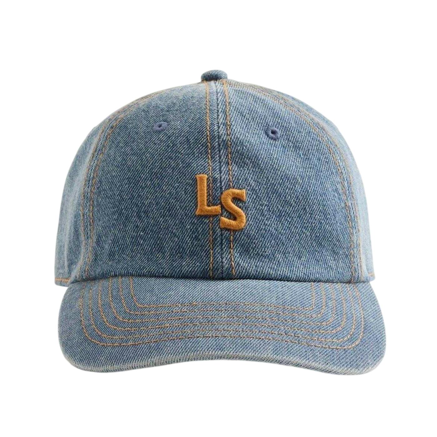 Levis Indigo/Blue Monogram Denim Baseball Cap - One Size - 100% Cotton