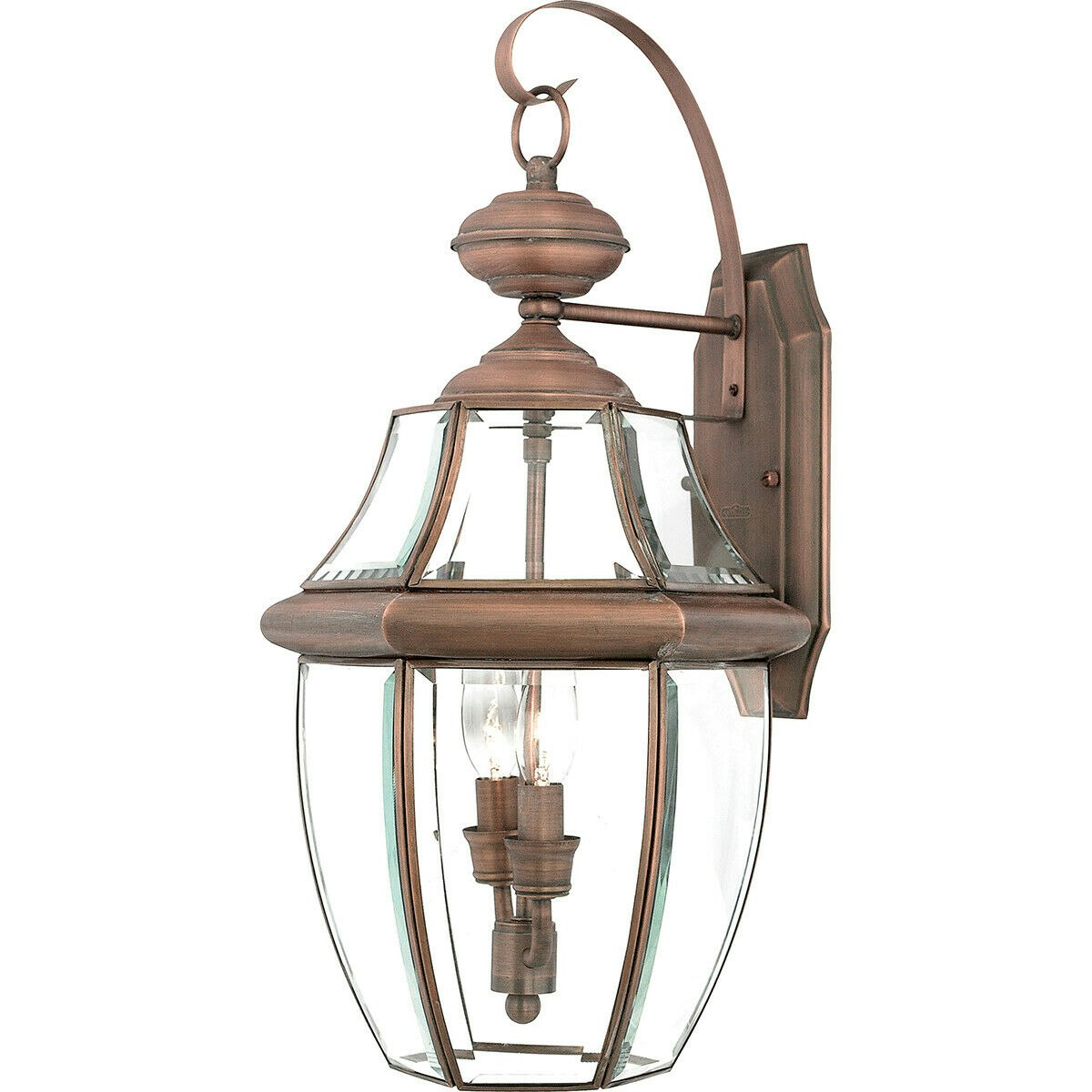 Loops Light Outdoor Ip44 Twin Wall Aged Copper Led E14 60W