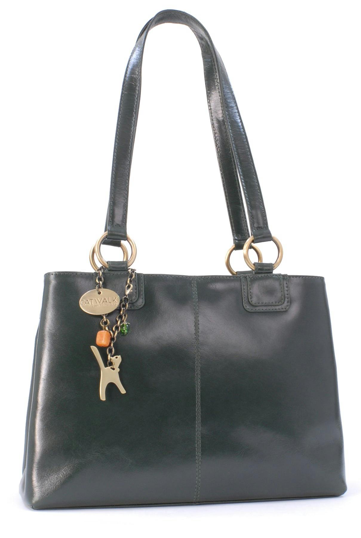Catwalk Collection Handbags Green Bellstone - Shoulder Bag