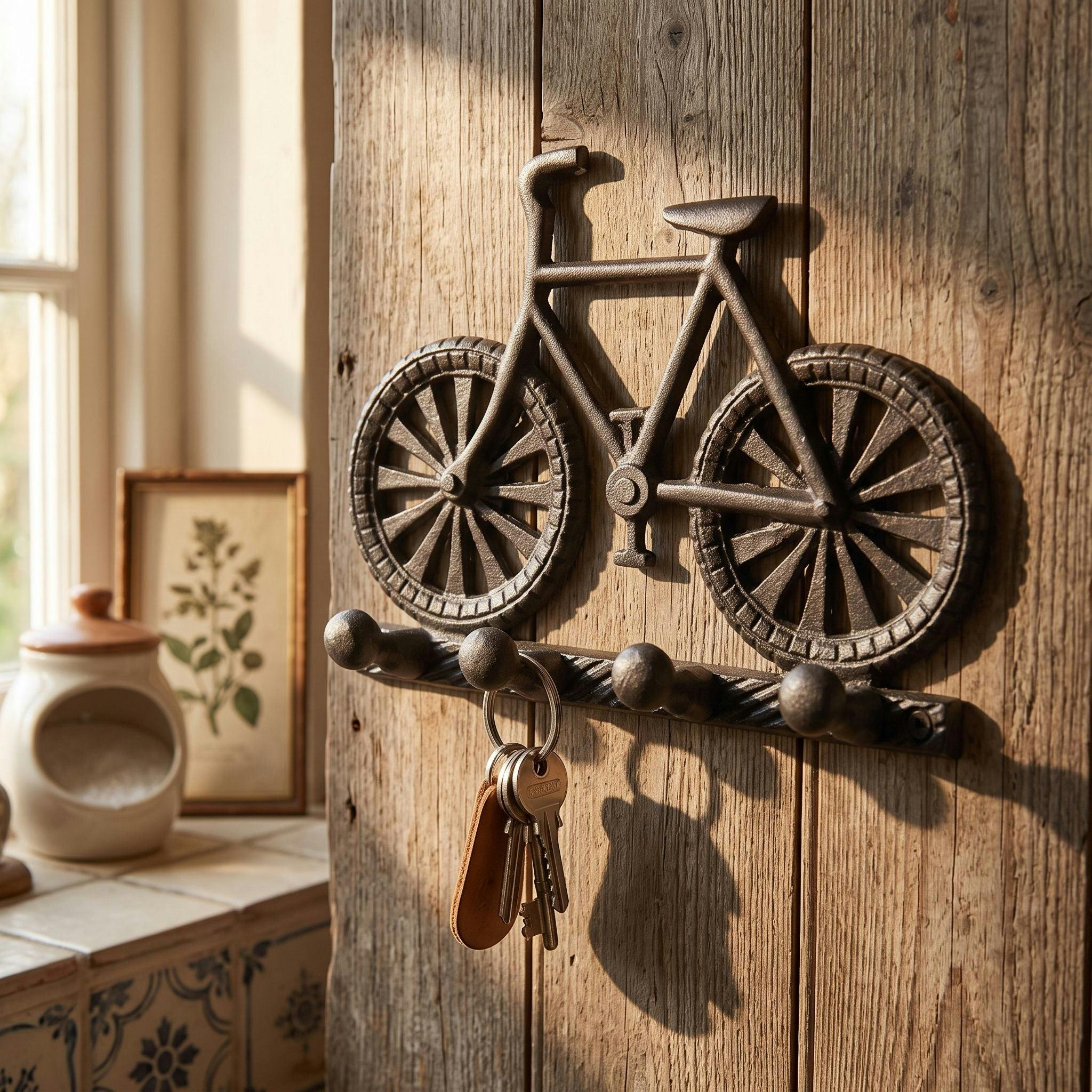 - OakcraftsAntique Cast Iron Vintage Style Bicycle Key Hook165mm X 130mm - Image 2