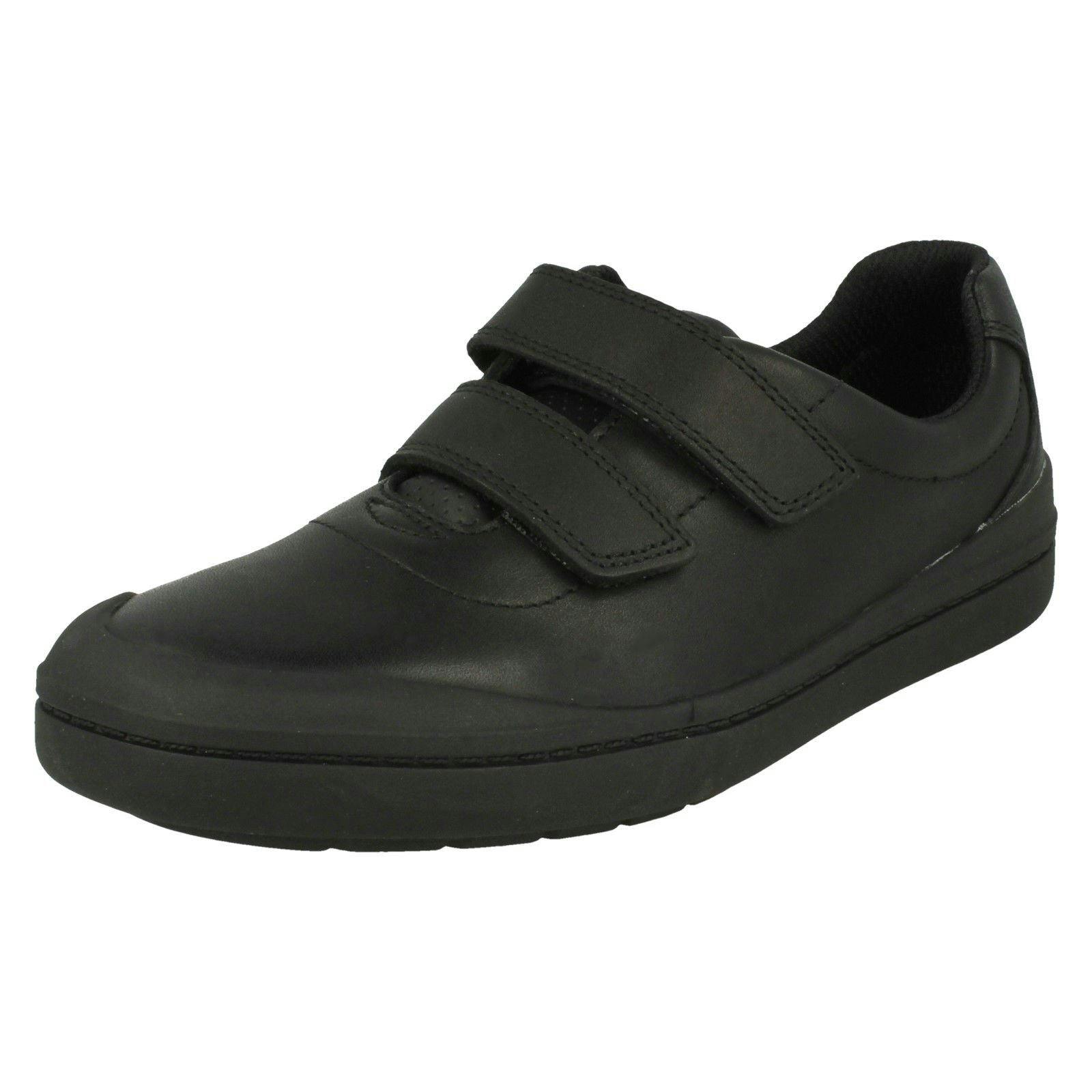 Clarks Boys Black Smart School Shoes Rock Play - Leather - Uk 11.5 Child - H