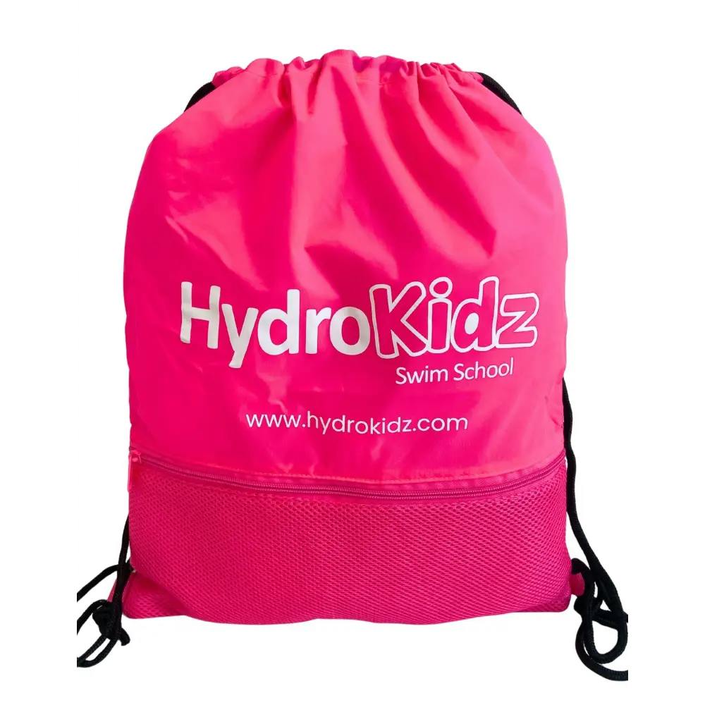 Hydrokidz Pink Childrens Deluxe Medium Swim Bag With Mesh Pocket - Bright