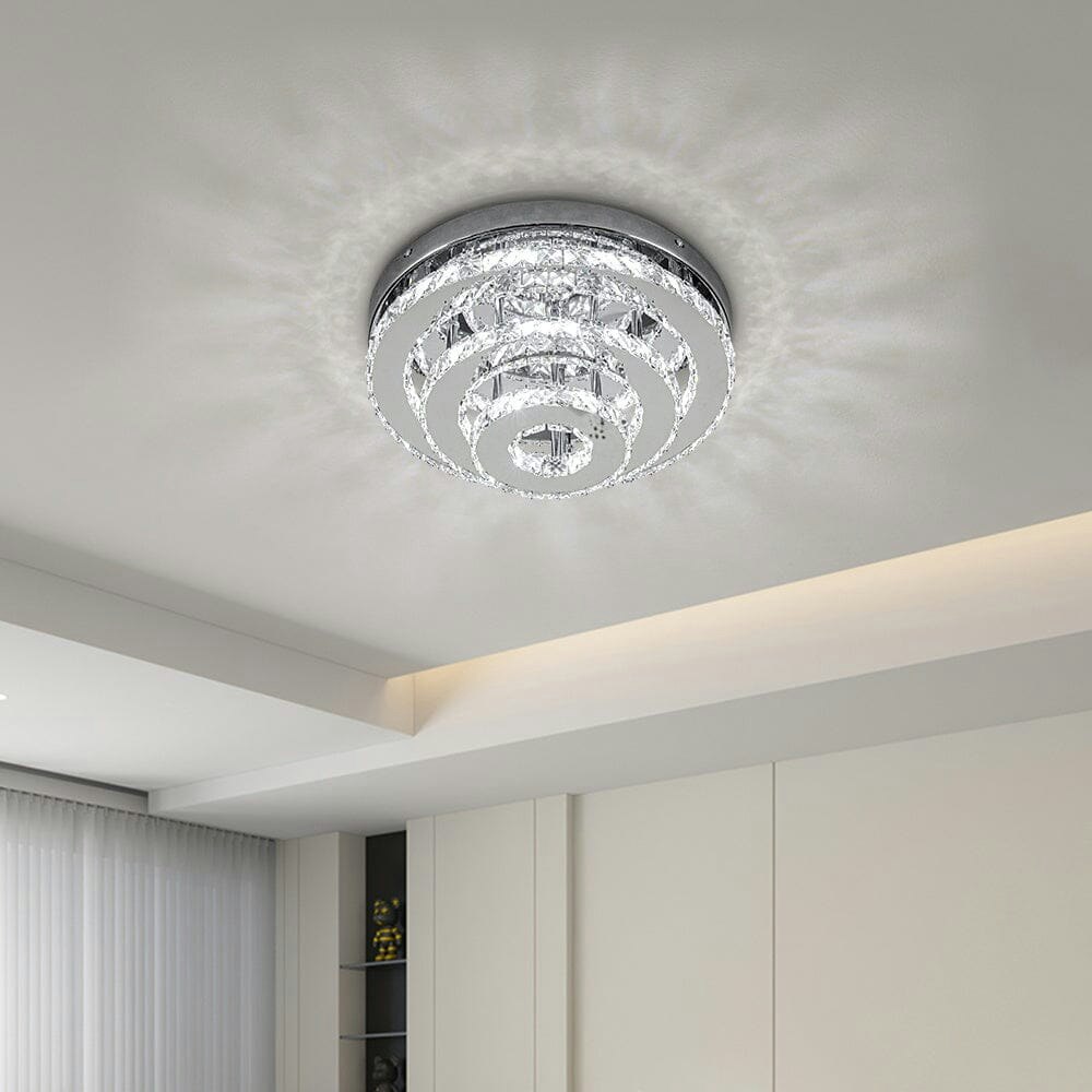 Rackhams Light 3-Tier Chic Crystal Ceiling With Chrome Finish