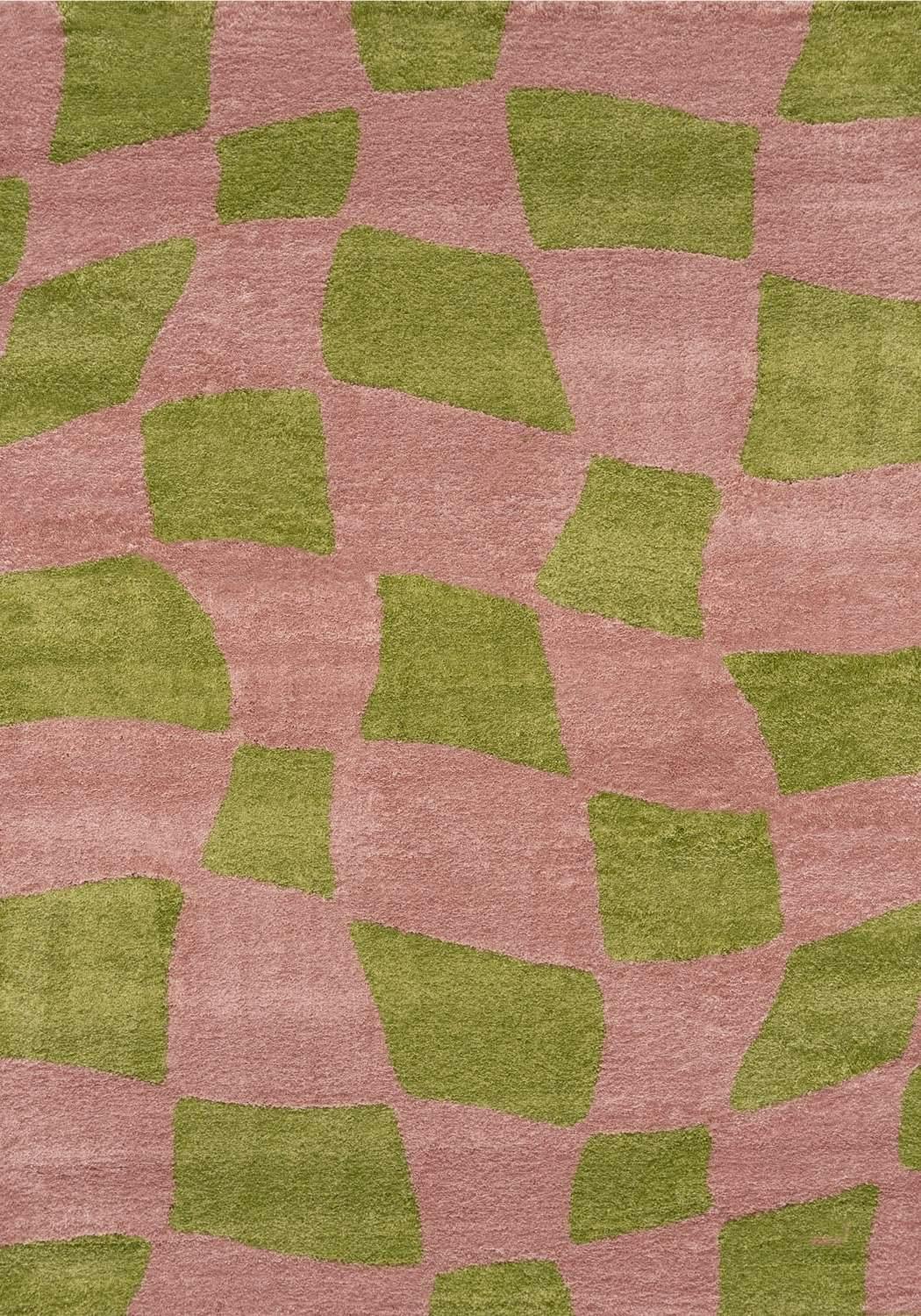 The Rugs Green/Pink Joli Checkered & Rug - 200X290 Cm
