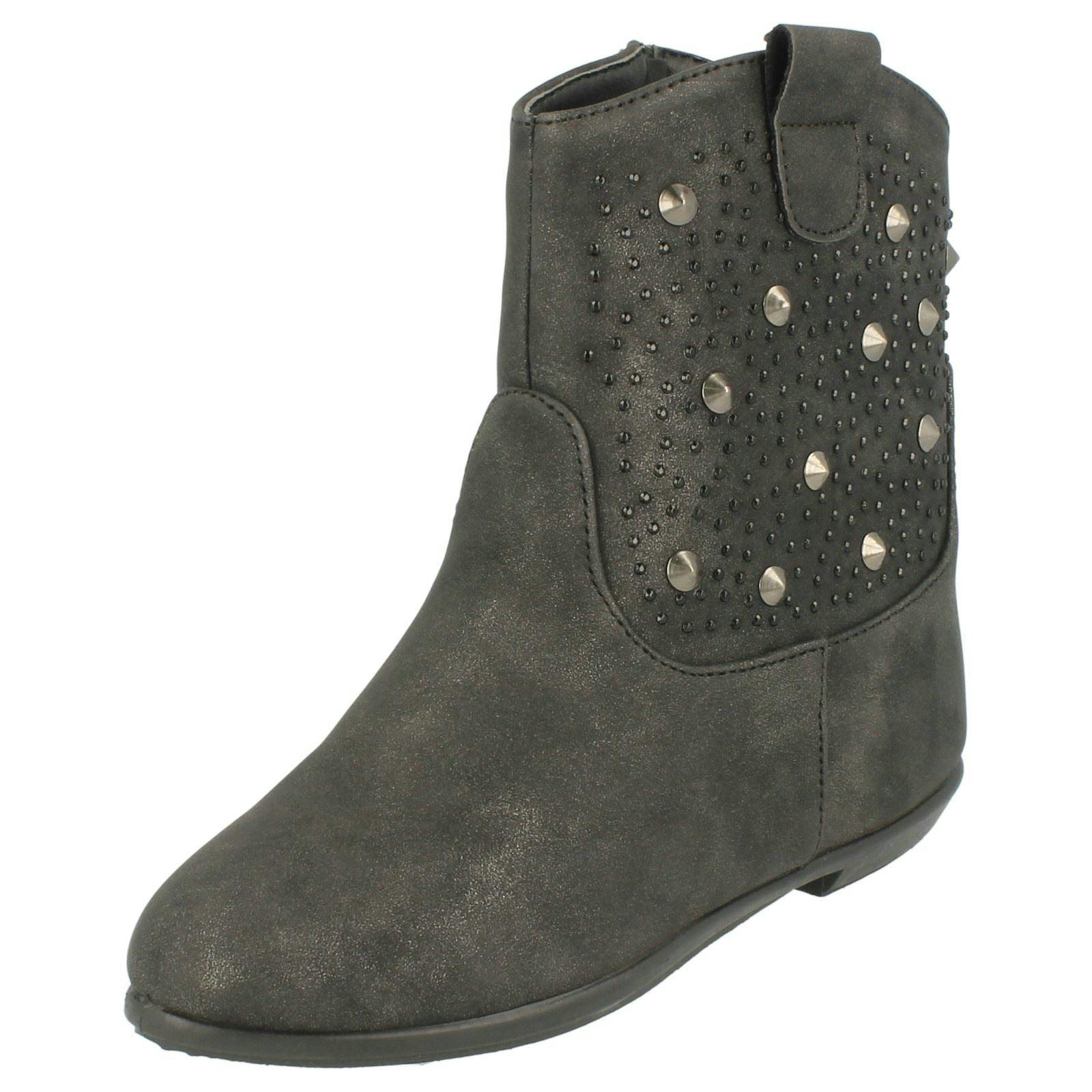 Spot On Girls Black Flat Ankle Boots - Uk 13 Child
