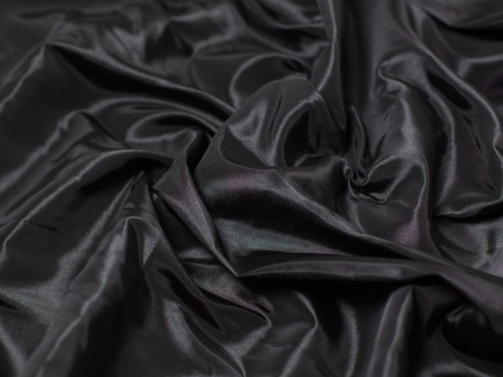 Minerva Black Core Range Shot Taffeta Fabric - Plain Design Dressmaking Fabric, 145 Cm / 58" Wide - Per Metre