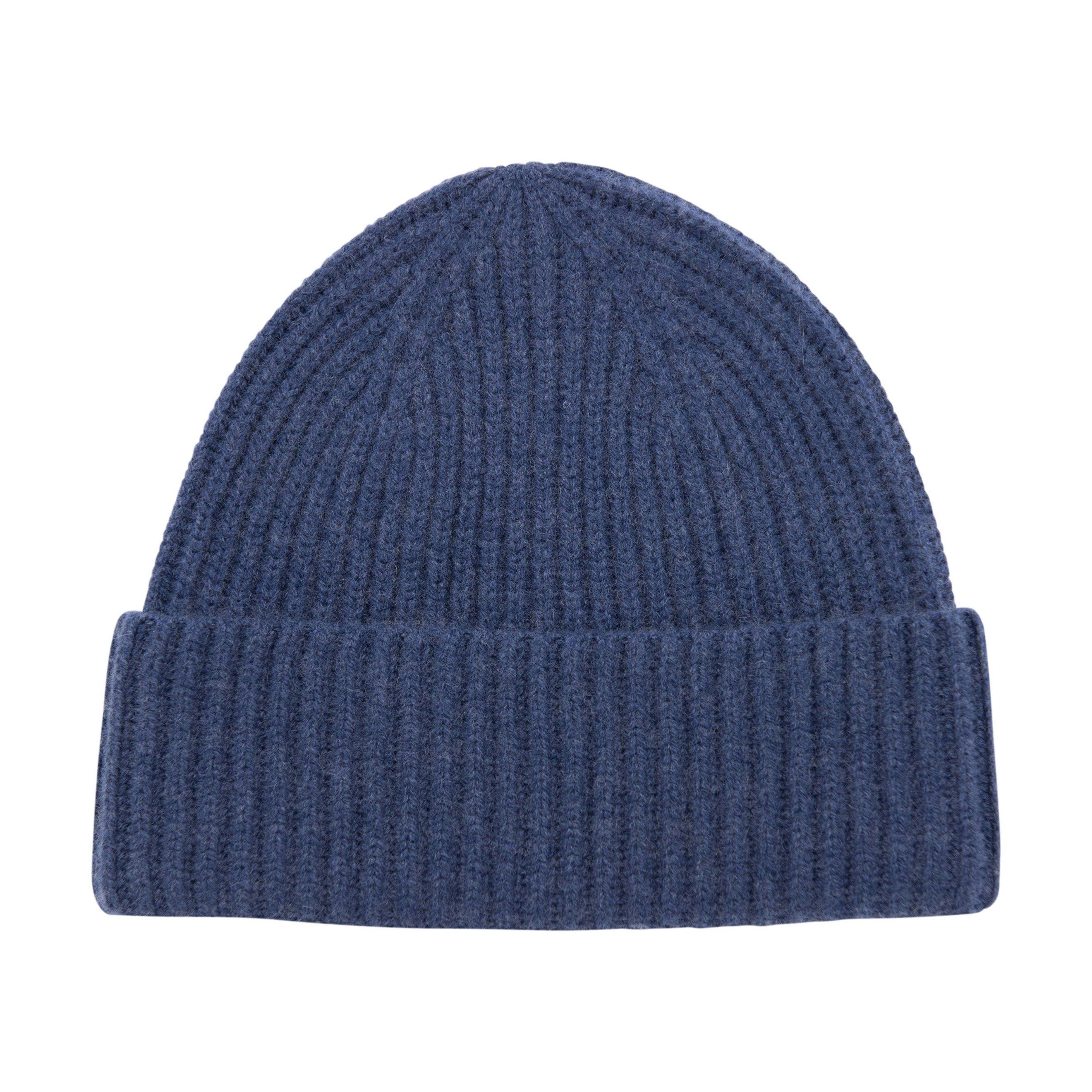 House Of Dalziel Blue Cashmere Rib Beanies