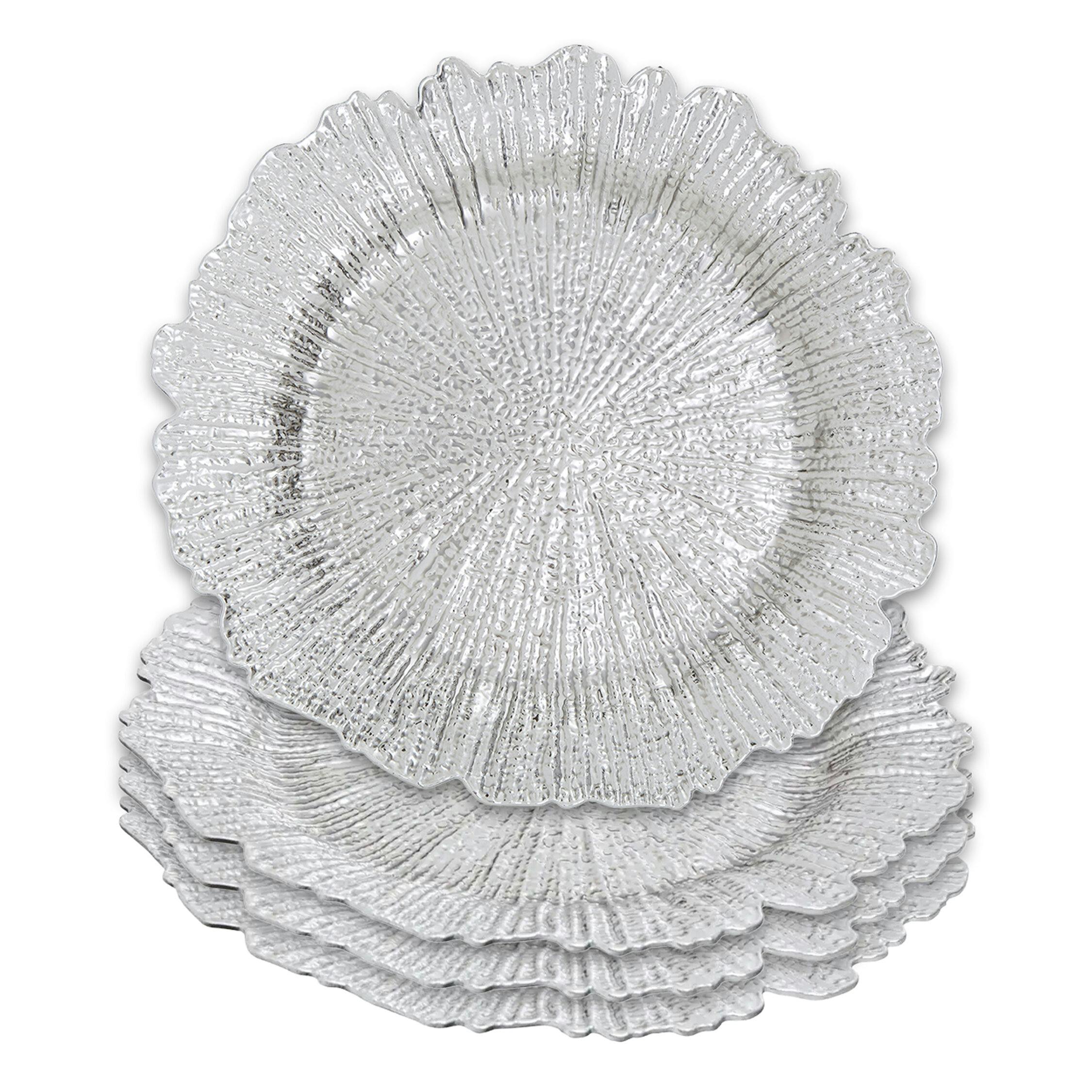 Premier Housewares Dia Silver Finish Reef Charger Plate - Image 2