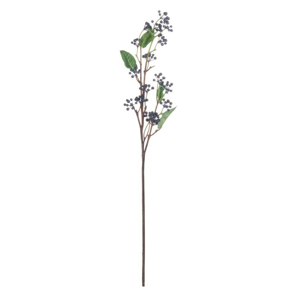 Hill Interiors Blue/Green/Brown Artificial Faux Viburnum Berry Spray - 80Cm