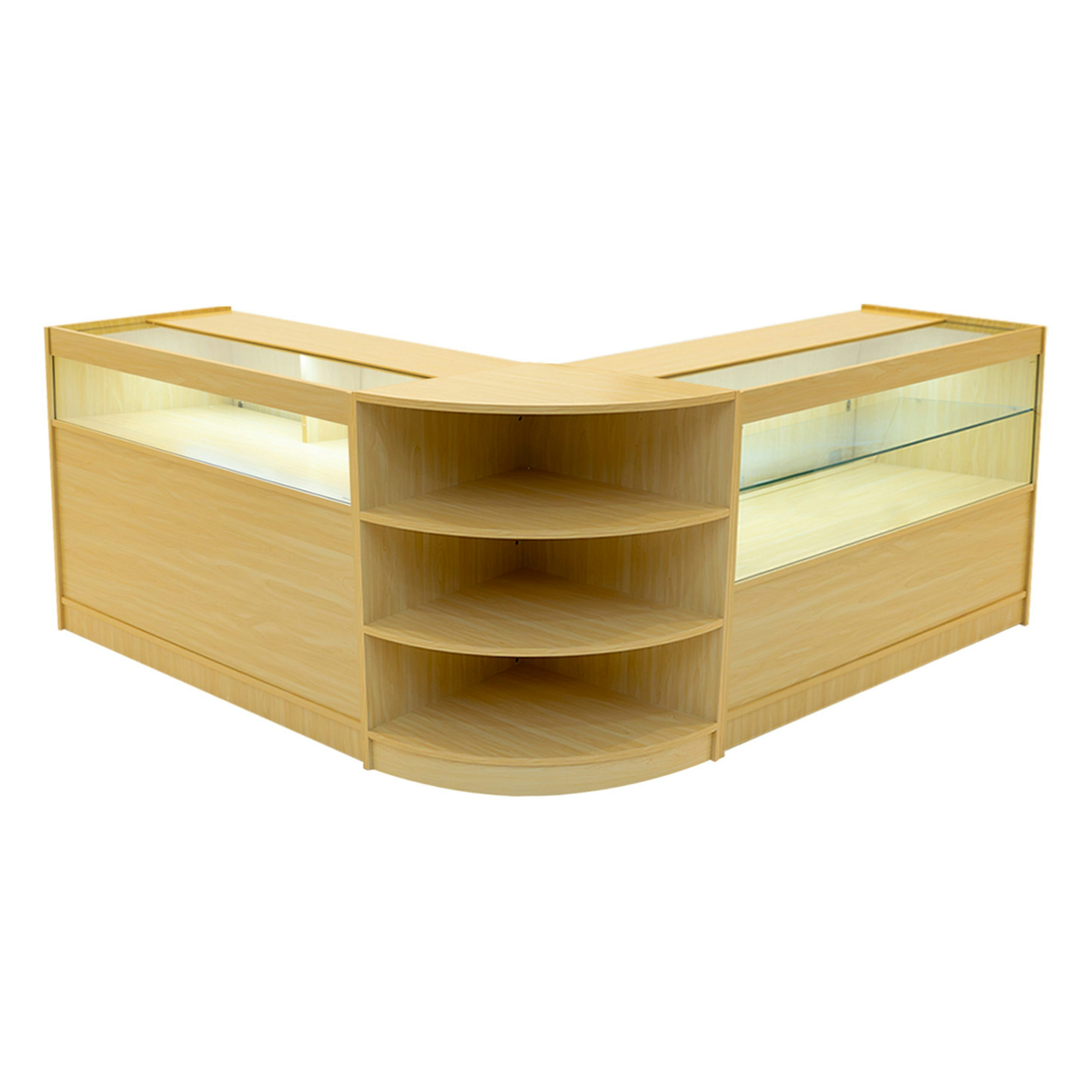 Monstershop White Harmonia Led Shop Counter Set B1200, C1200 & Lm60 - Maple