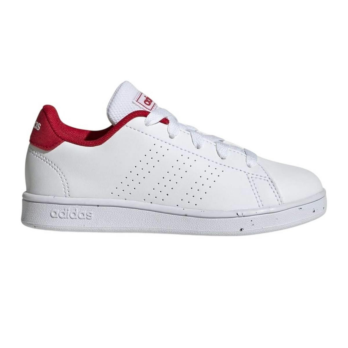 Adidas White/Red Kids Advantage Trainers - 2.5 Uk - 100% Mixed