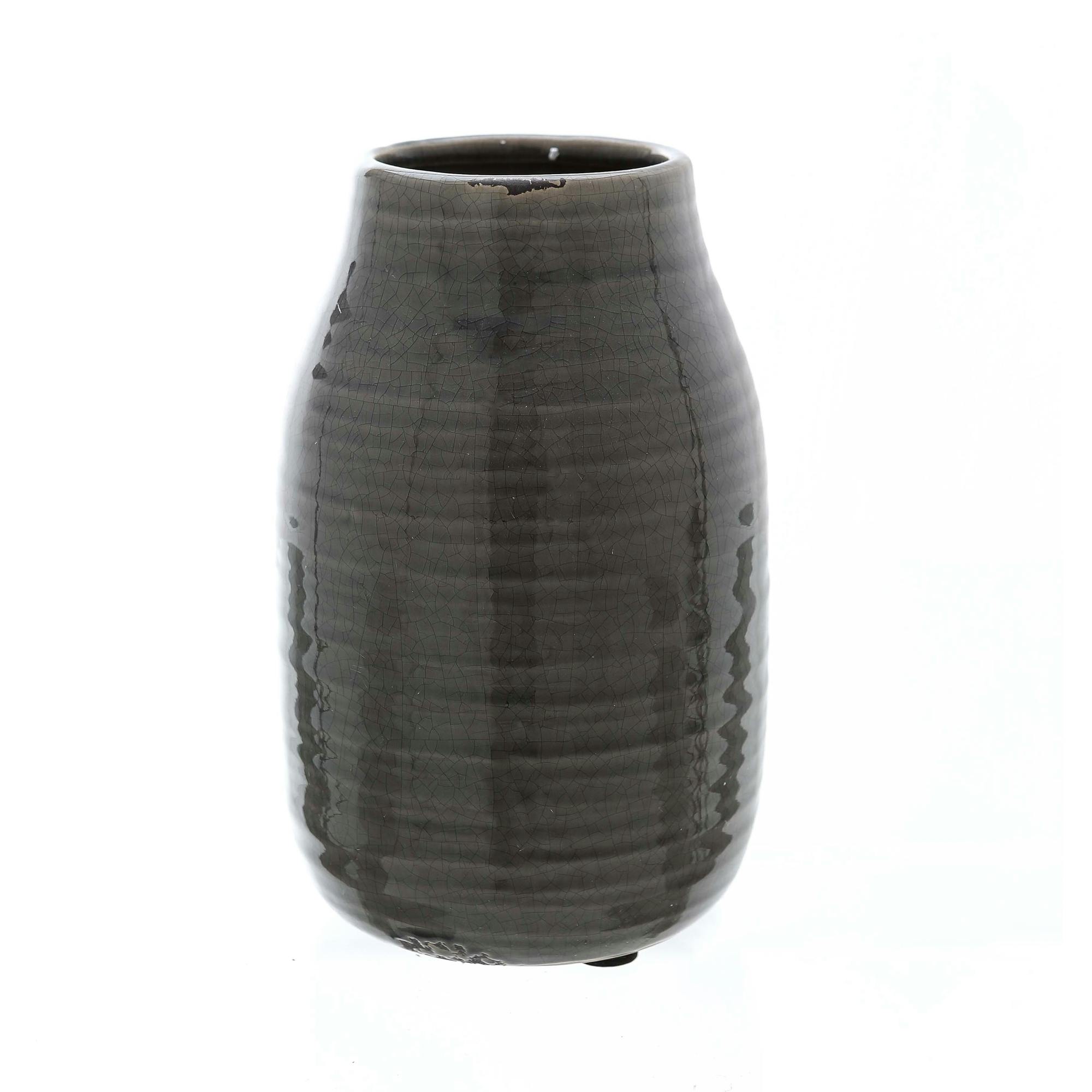 Hill Interiors Grey Garda Stefanie Vase - 24Cm X 15Cm X 15Cm - 100% Mixed