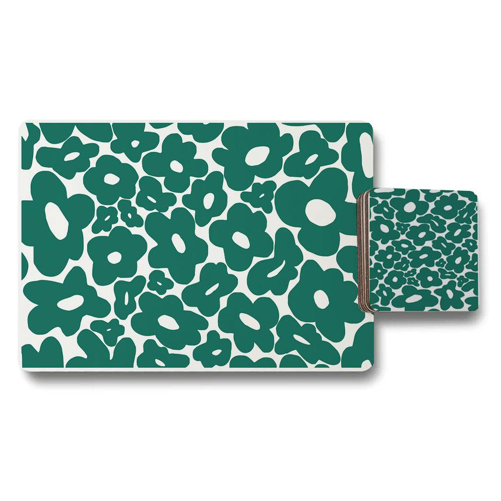 Rackhams Set Of 12 Floral Placemats And Coasters With Wood Bottom
