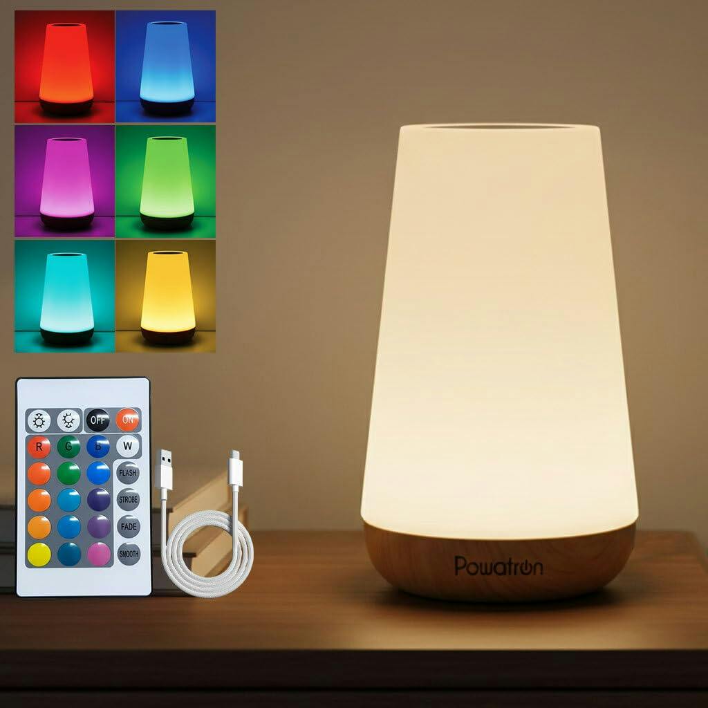 B&Q - Led Night Light With Colour Changing Rechargeable Usb Bedside Table Lamp Touch Control Ambient Lamp Timer Function Mood Lighting - Image 2