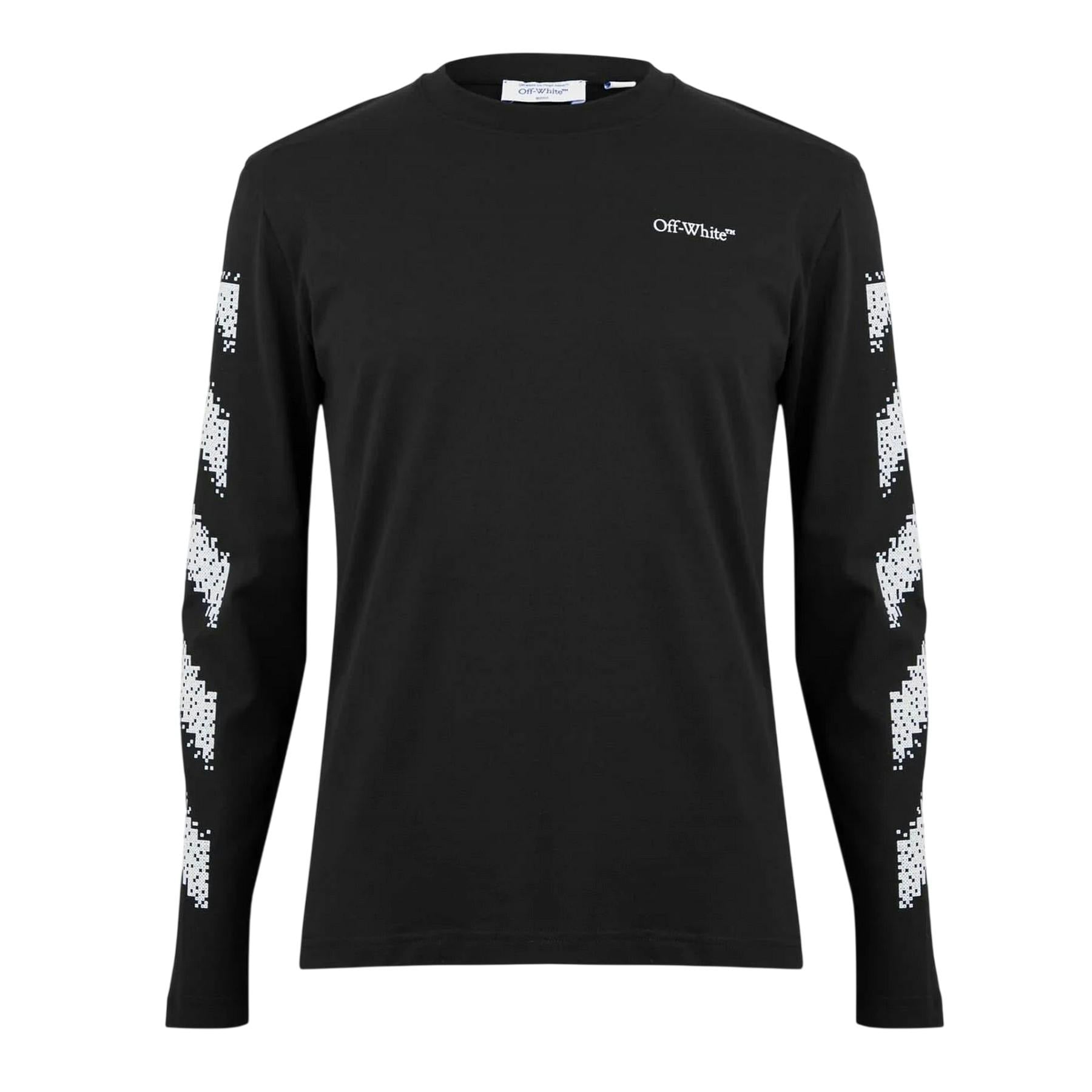 Off-White Men's White/Black Off- Off Crew Neck Regular T-Shirt - Black/ - S - Black/ - 100% Mixed