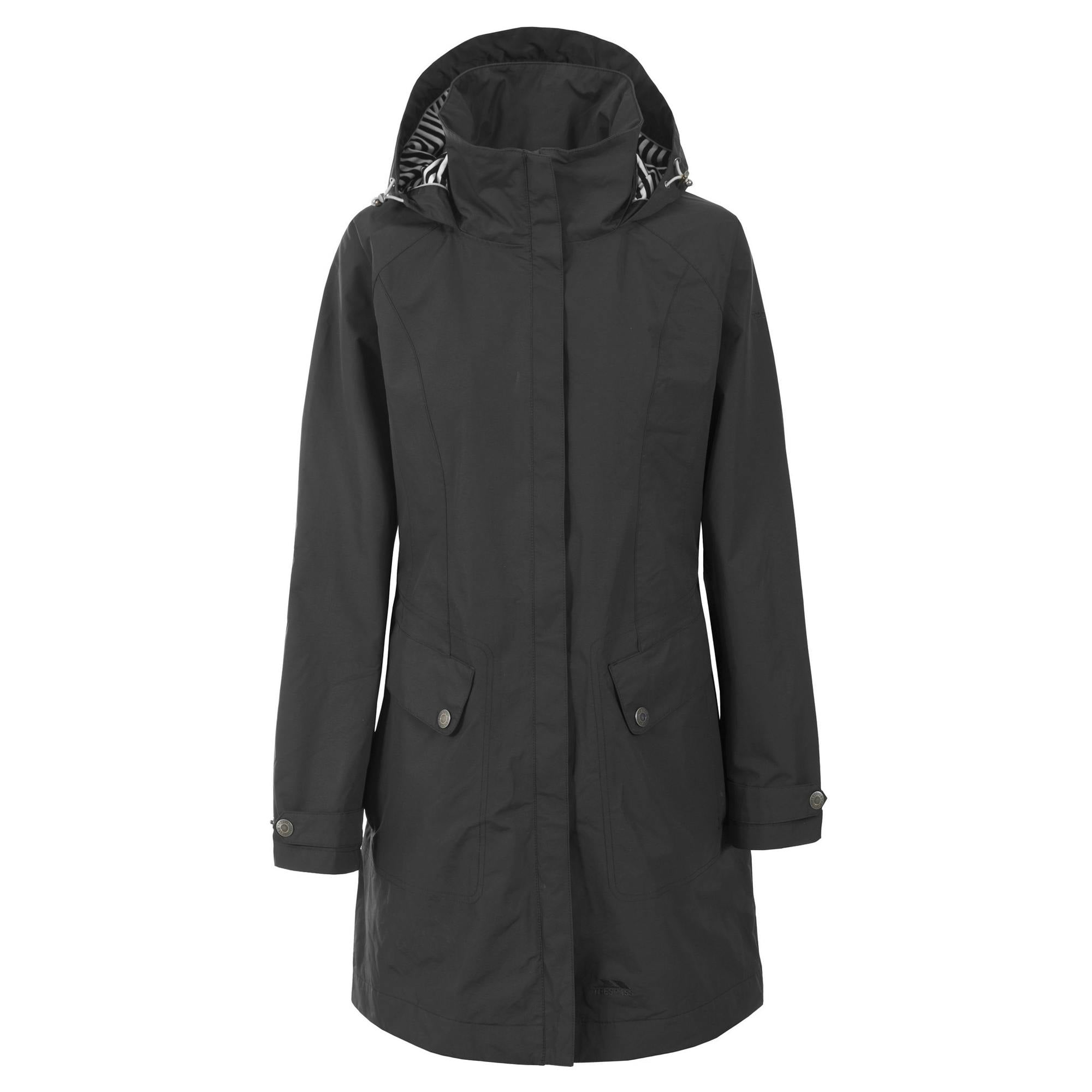 Trespass Women's Black Rainy Day Waterproof Jacket - Xs - 100% Polyester