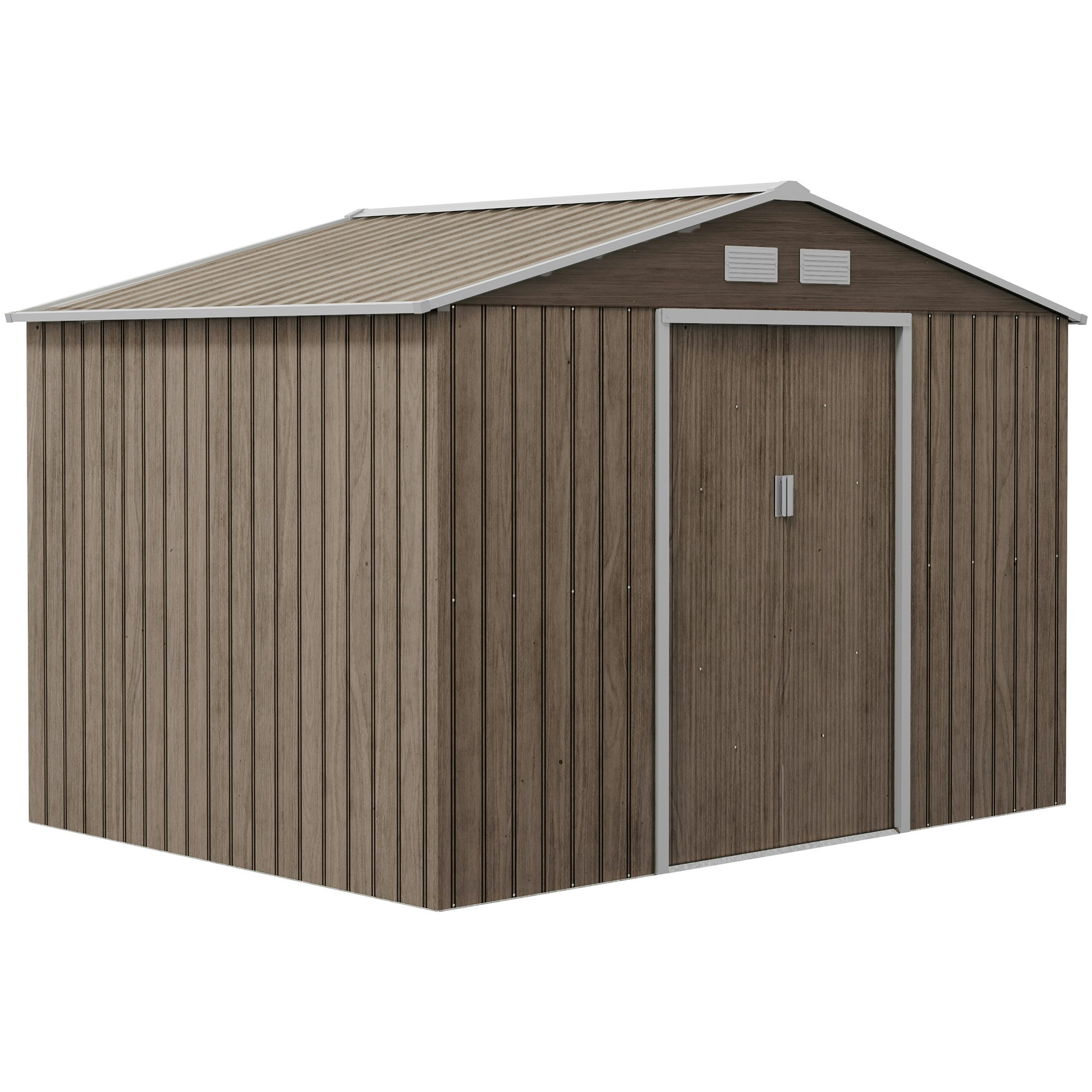 Rackhams Brown X 6Ft Galvanised Garden Storage Shed With Sliding Door, Size 9