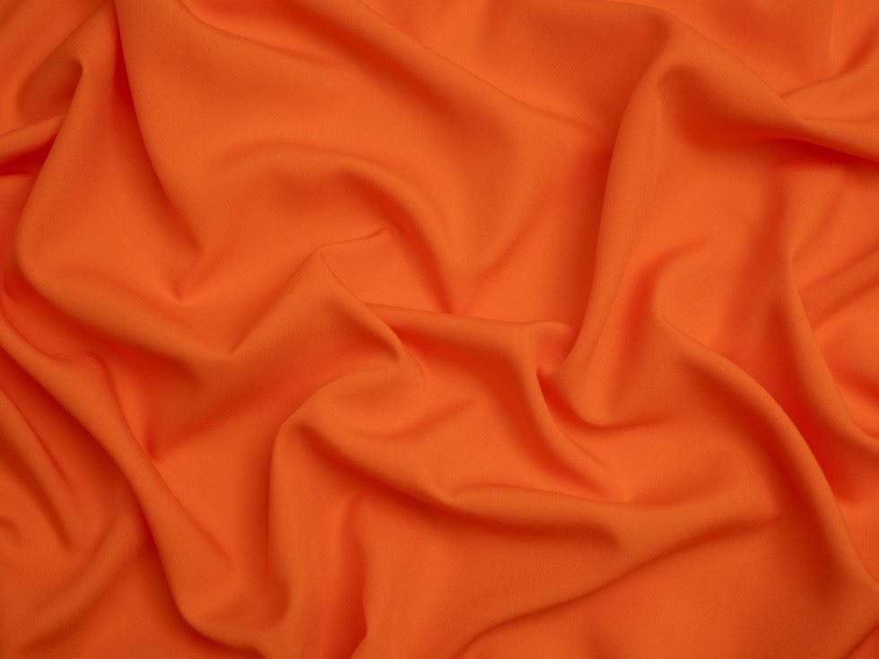 Minerva Orange Core Range Soft Touch Crepe Fabric - Plain Design Dressmaking Fabric, 110 Cm / 44" Wide - Per Metre