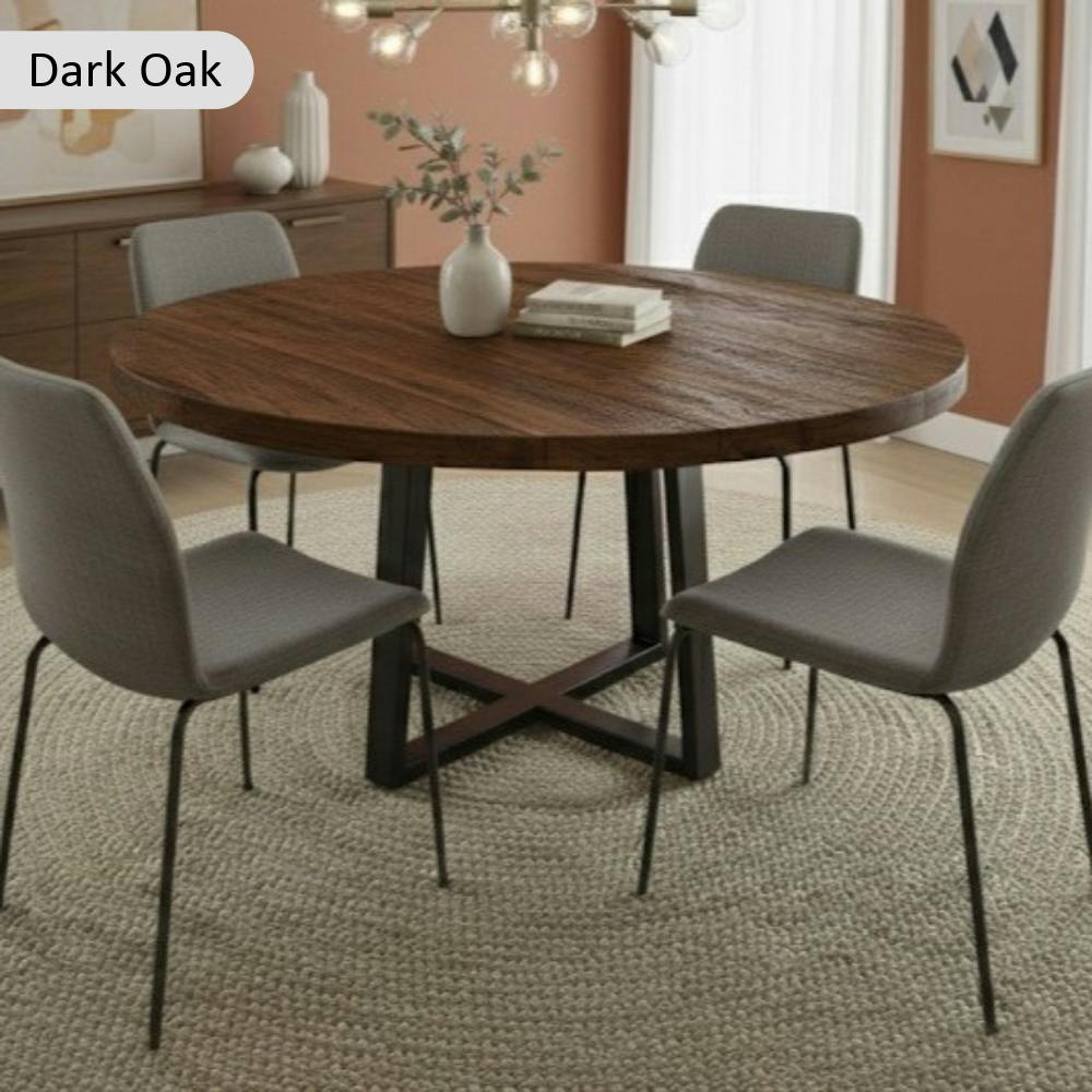 Trl Furniture Grain/Light Reclaimed Round Dining Table - 80Cm