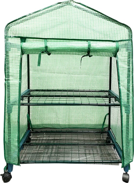 Rackhams 2-Tier Shelve Mini Greenhouse, Pvc Cover