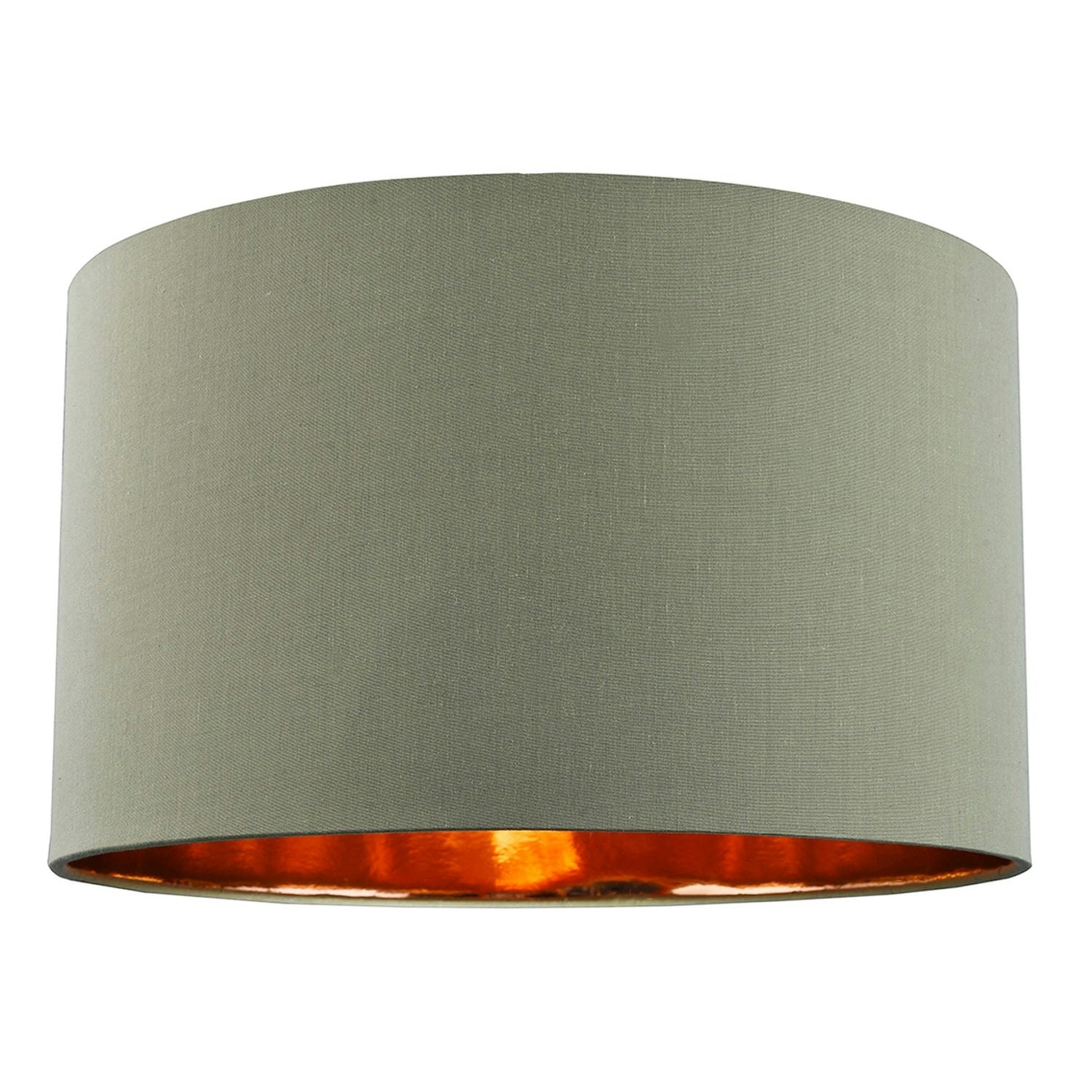 Rackhams Green Olive Cotton 20" Floor/Pendant Lampshade With Shiny Copper Inner