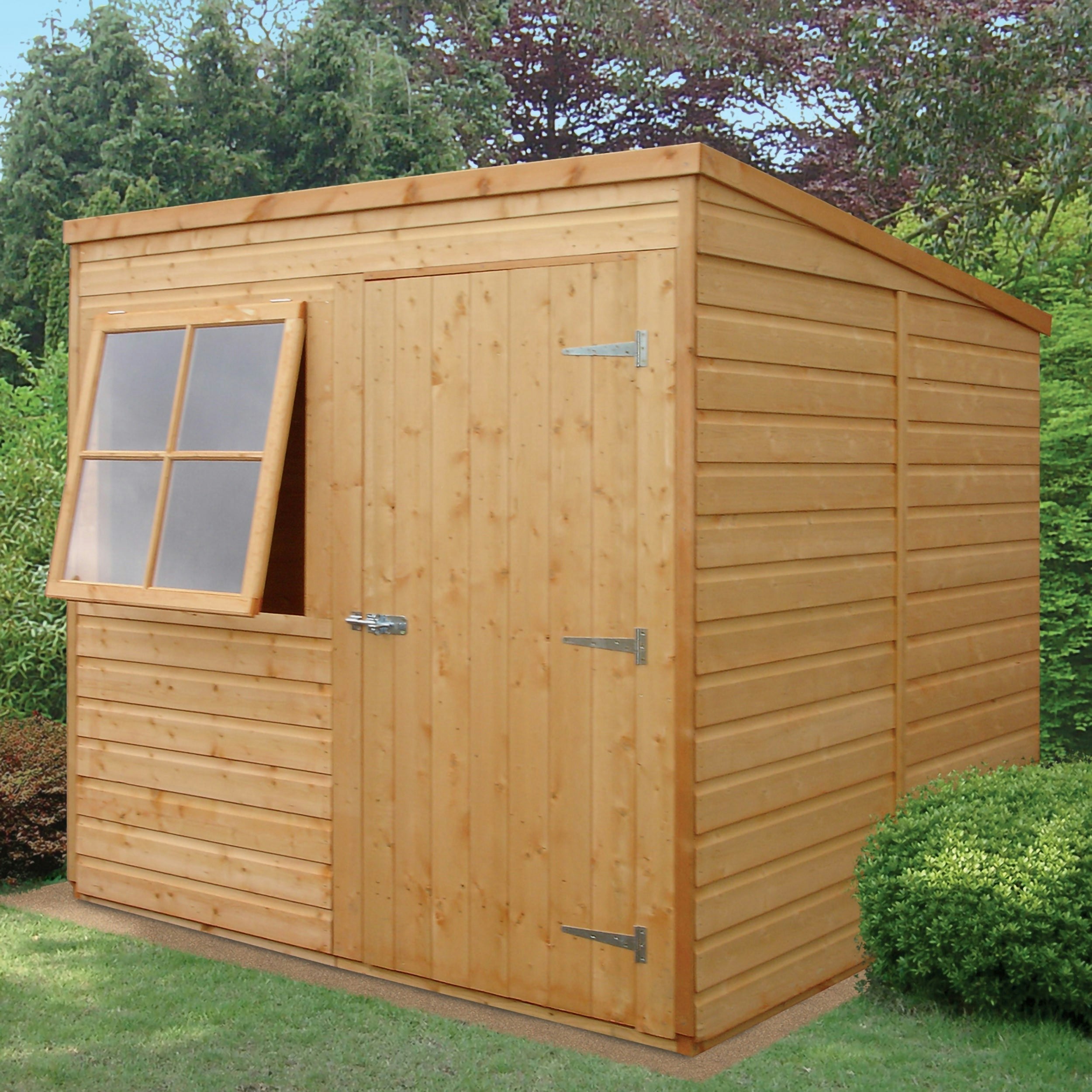Rackhams Green/Light Pent 7X7 12Mm Interlock Clad Wooden Shed