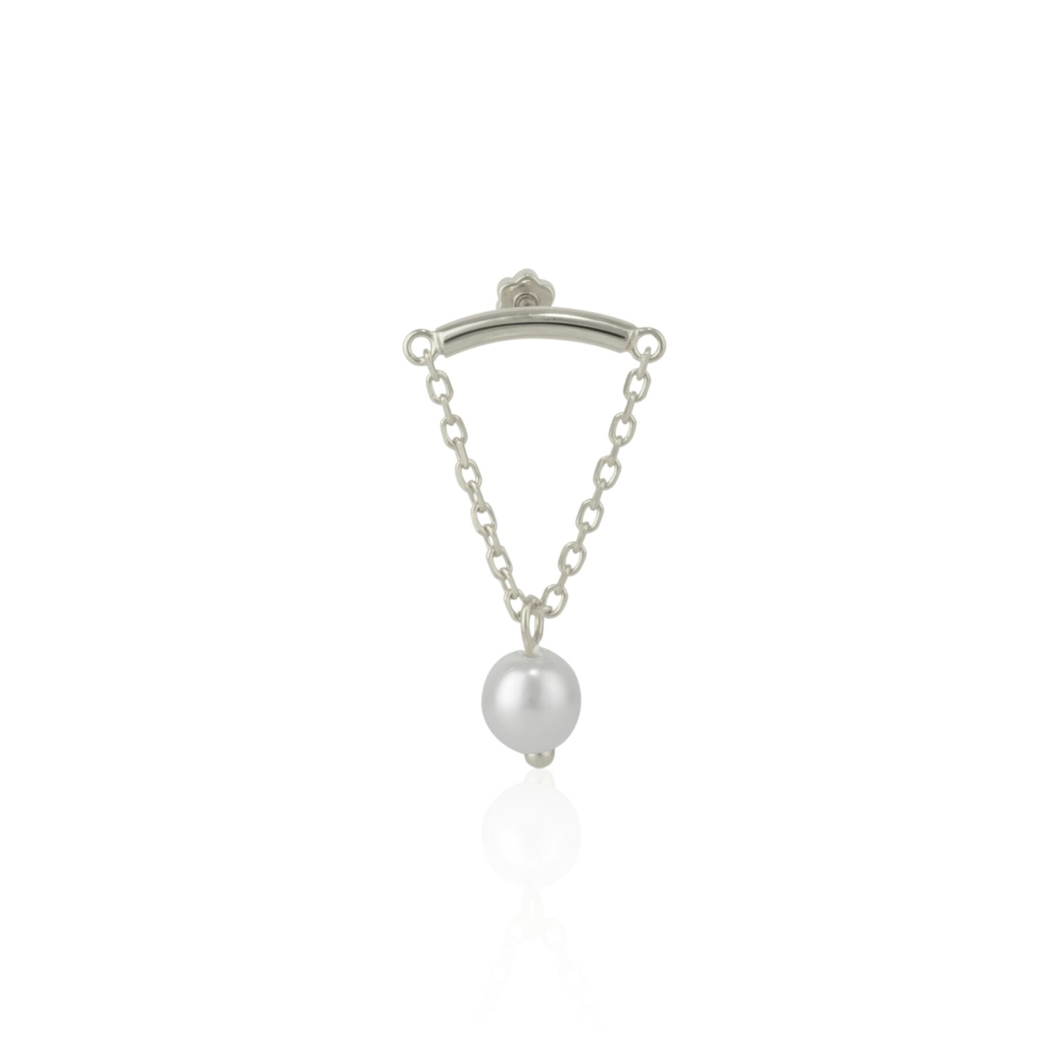 Spero London Silver Pearl Drop Sterling Piercing