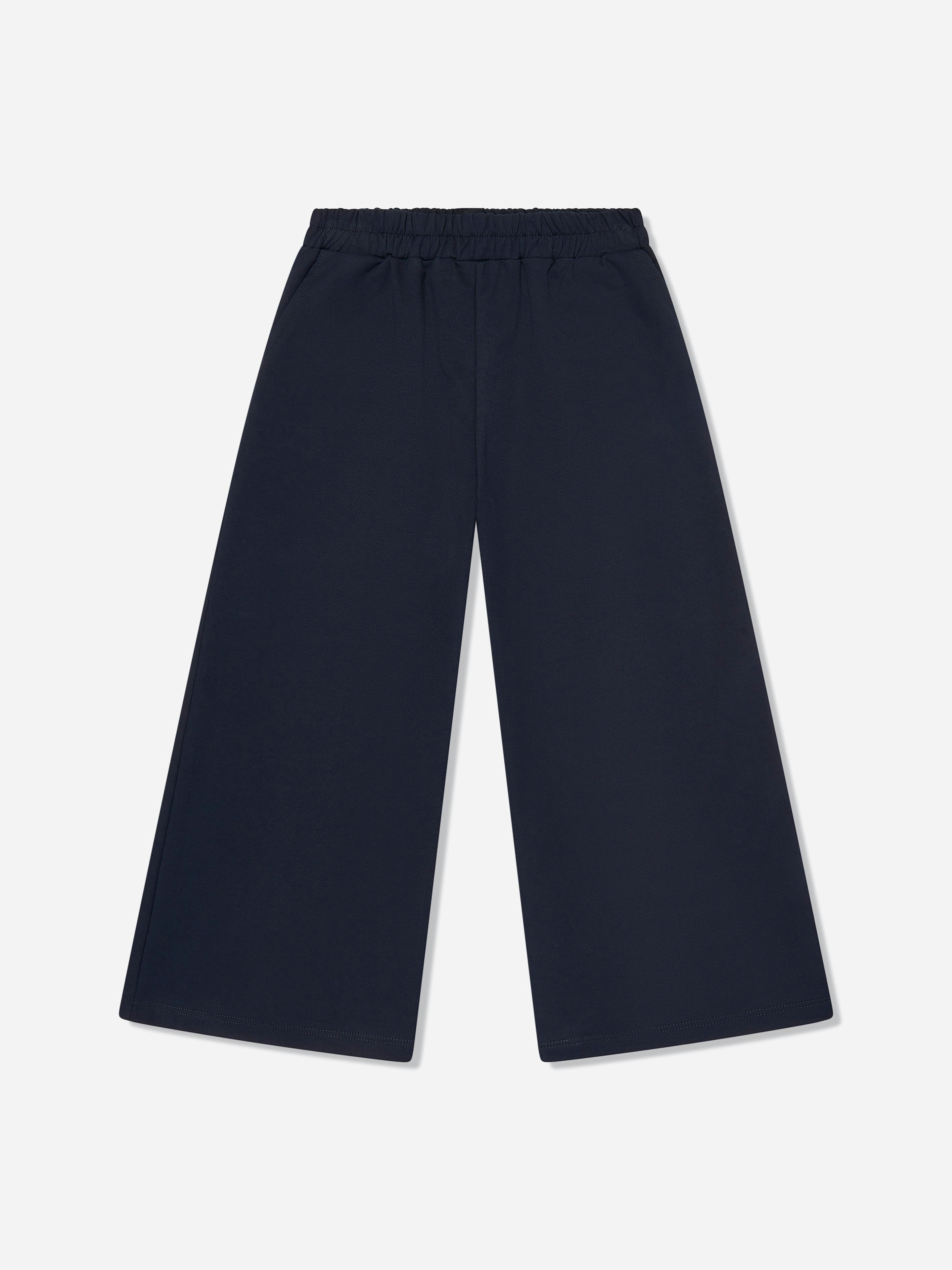 Mama Luma Girls Blue Wide Leg Pants In Navy - 9 - 10 Yrs