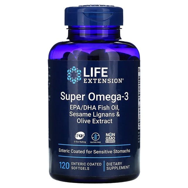 Life Extension Super Omega-3 Epa/Dha Fish Oil, Sesame Lignans & Olive Extract, 120 Enteric Coated Softgels - Image 6